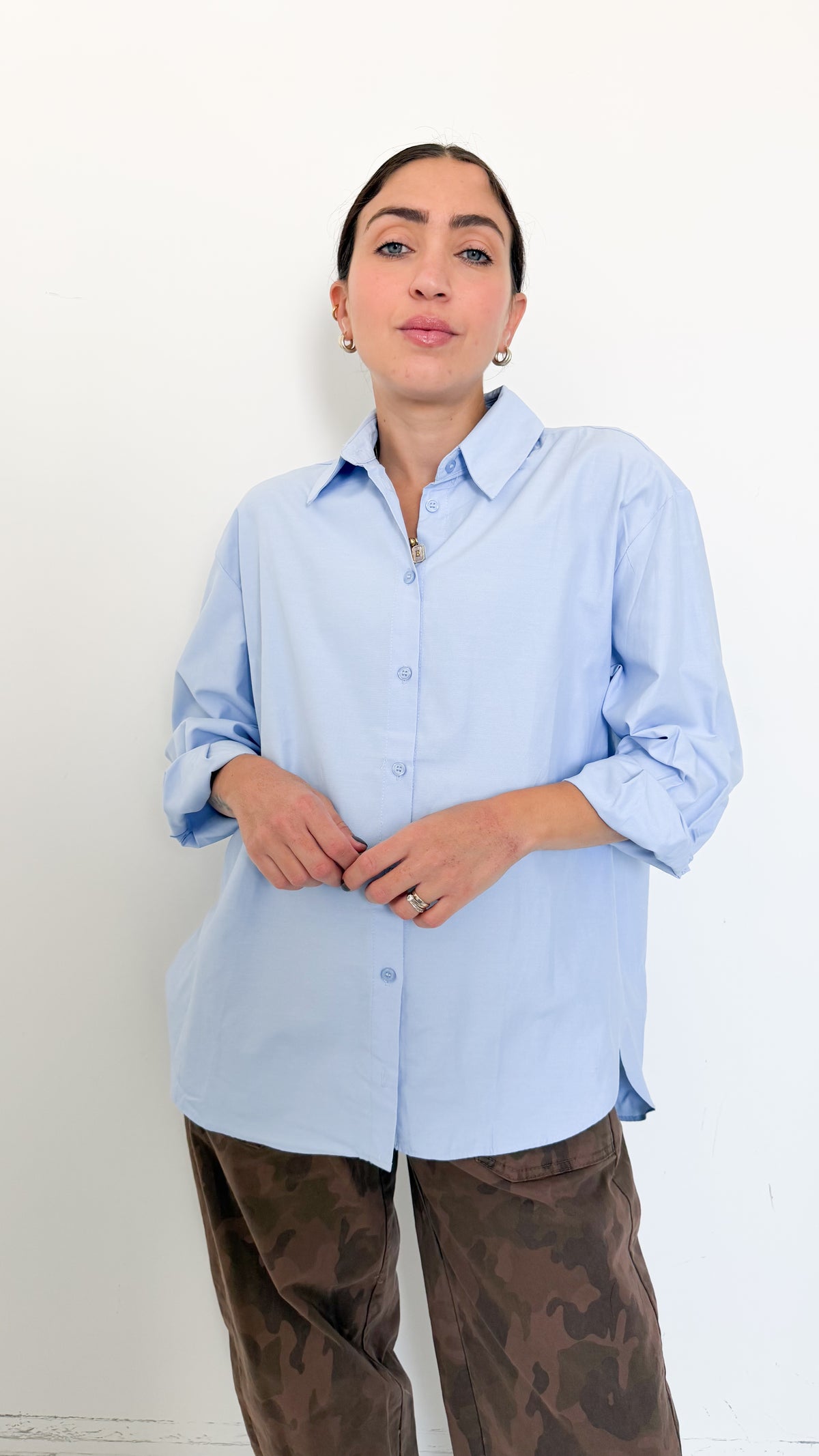 Camicia Basic Celeste
