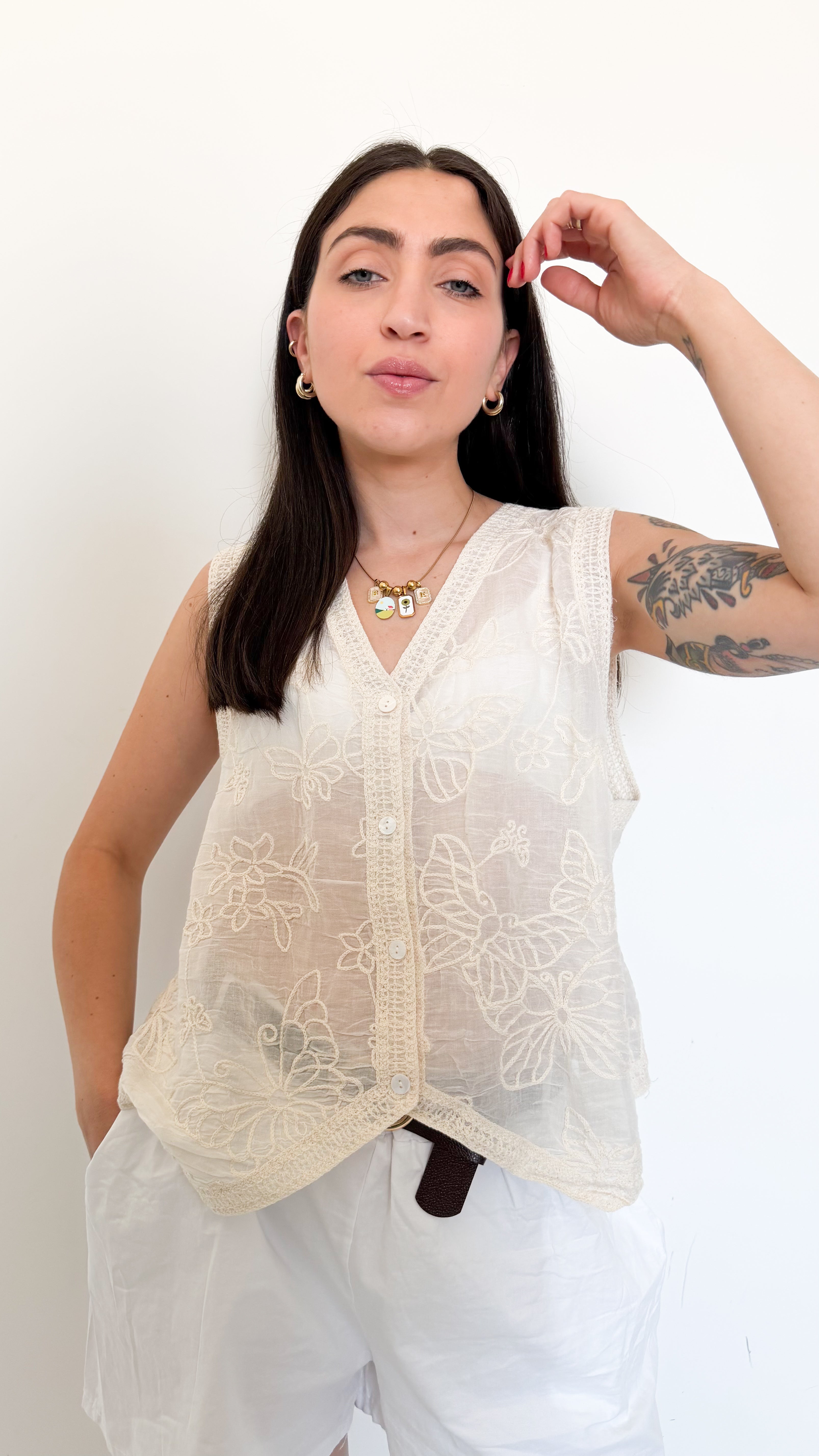 Gilet Con Ricami