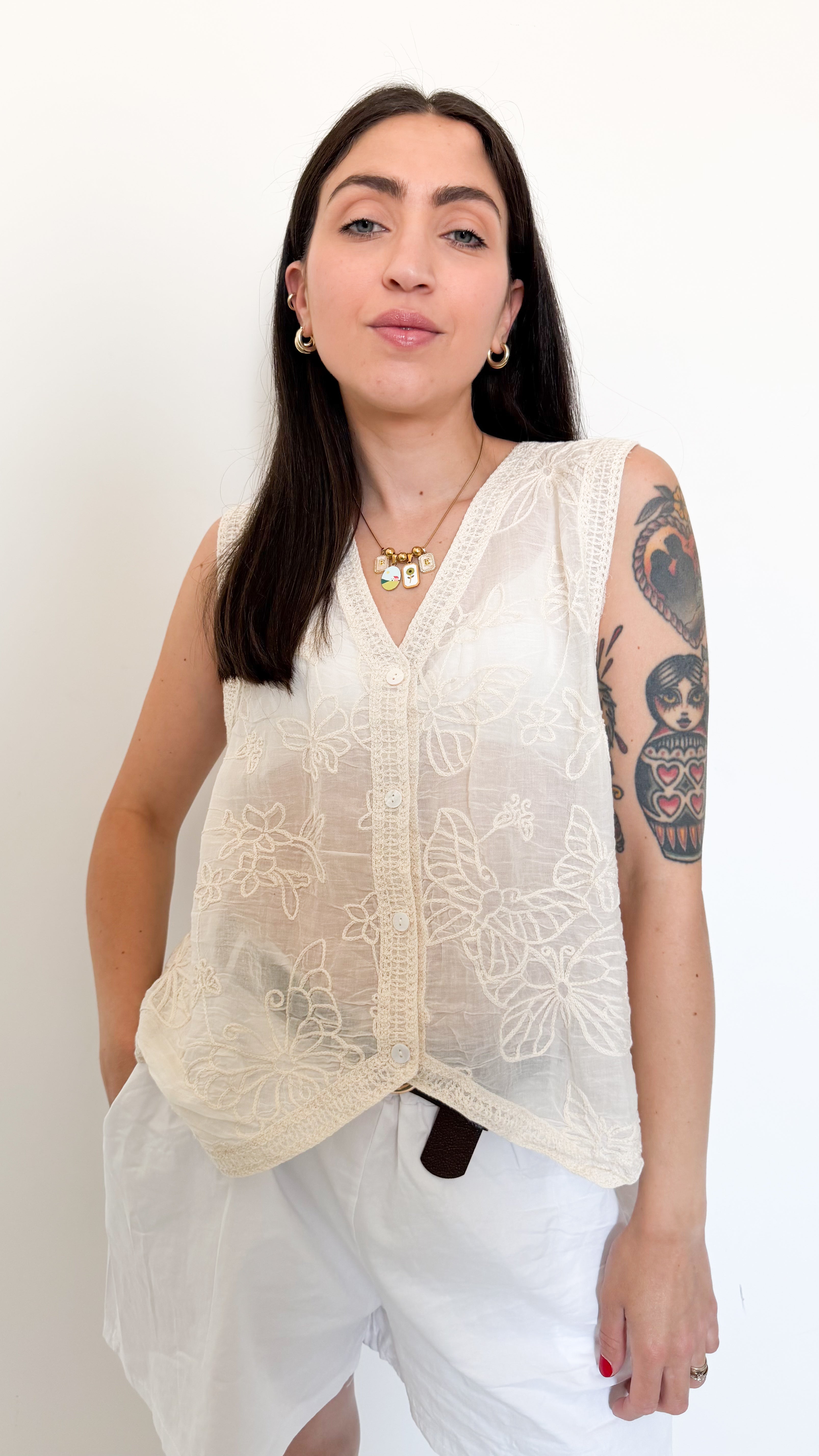 Gilet Con Ricami