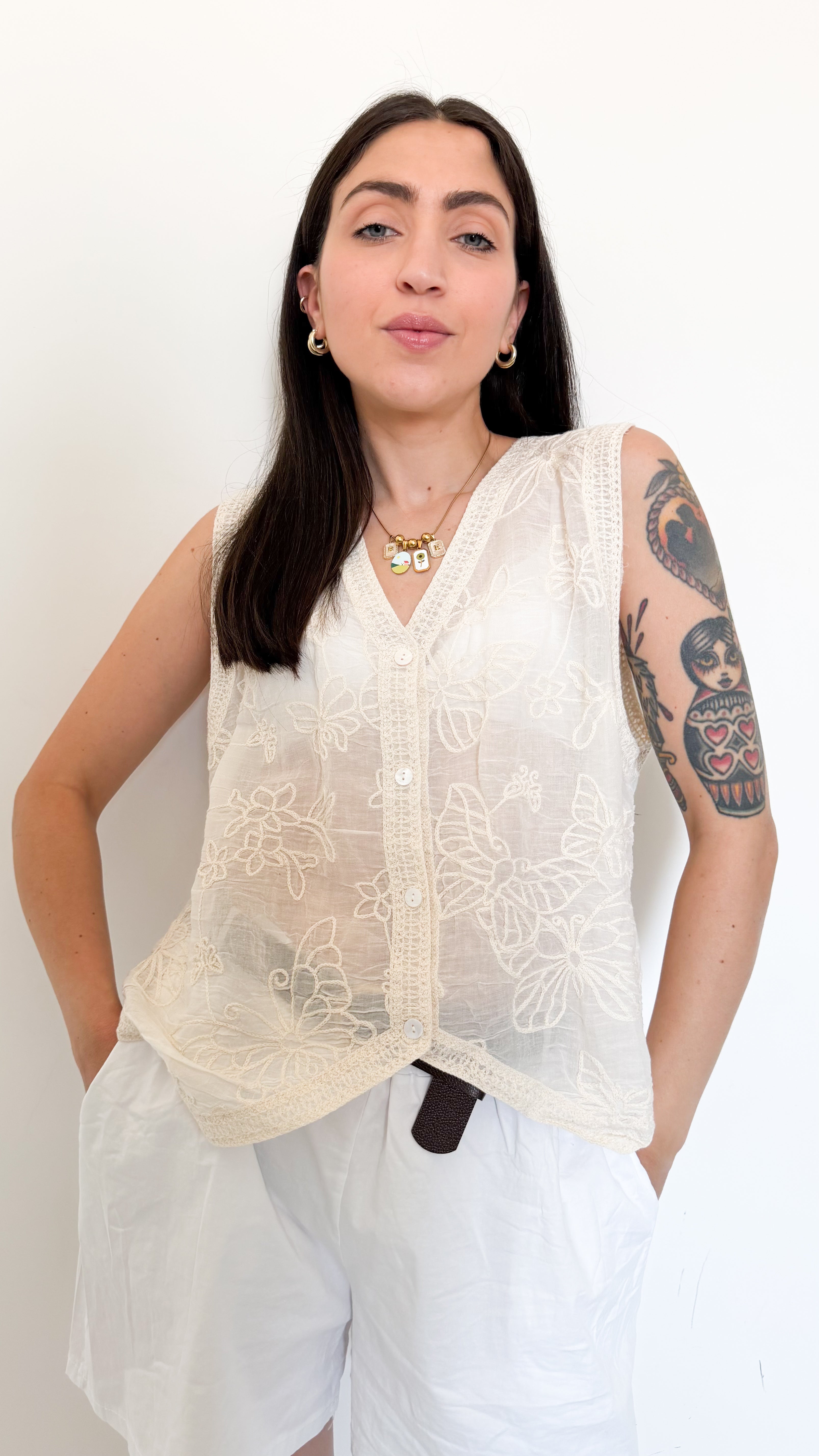 Gilet Con Ricami
