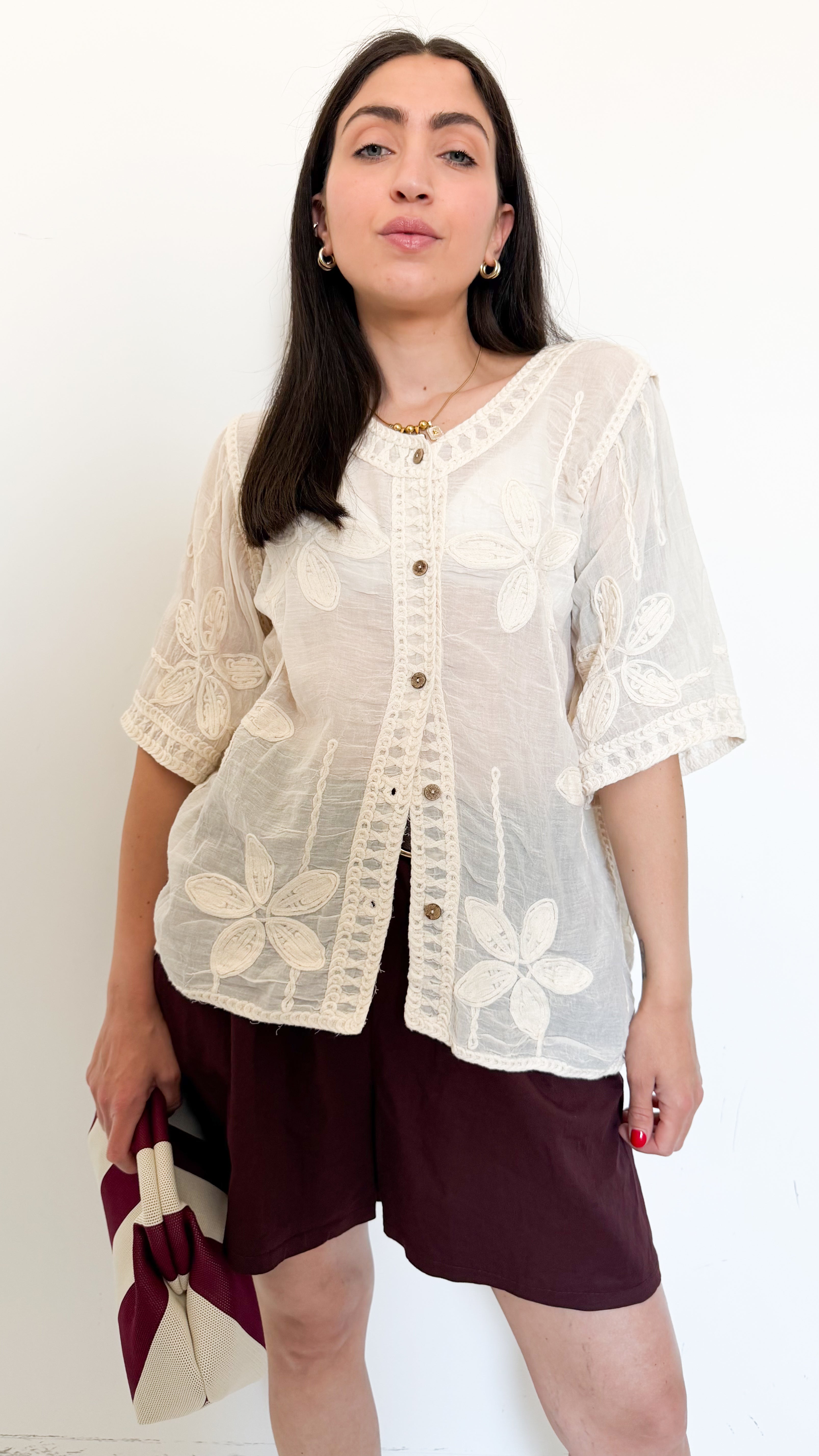 Cardigan Con Ricamo