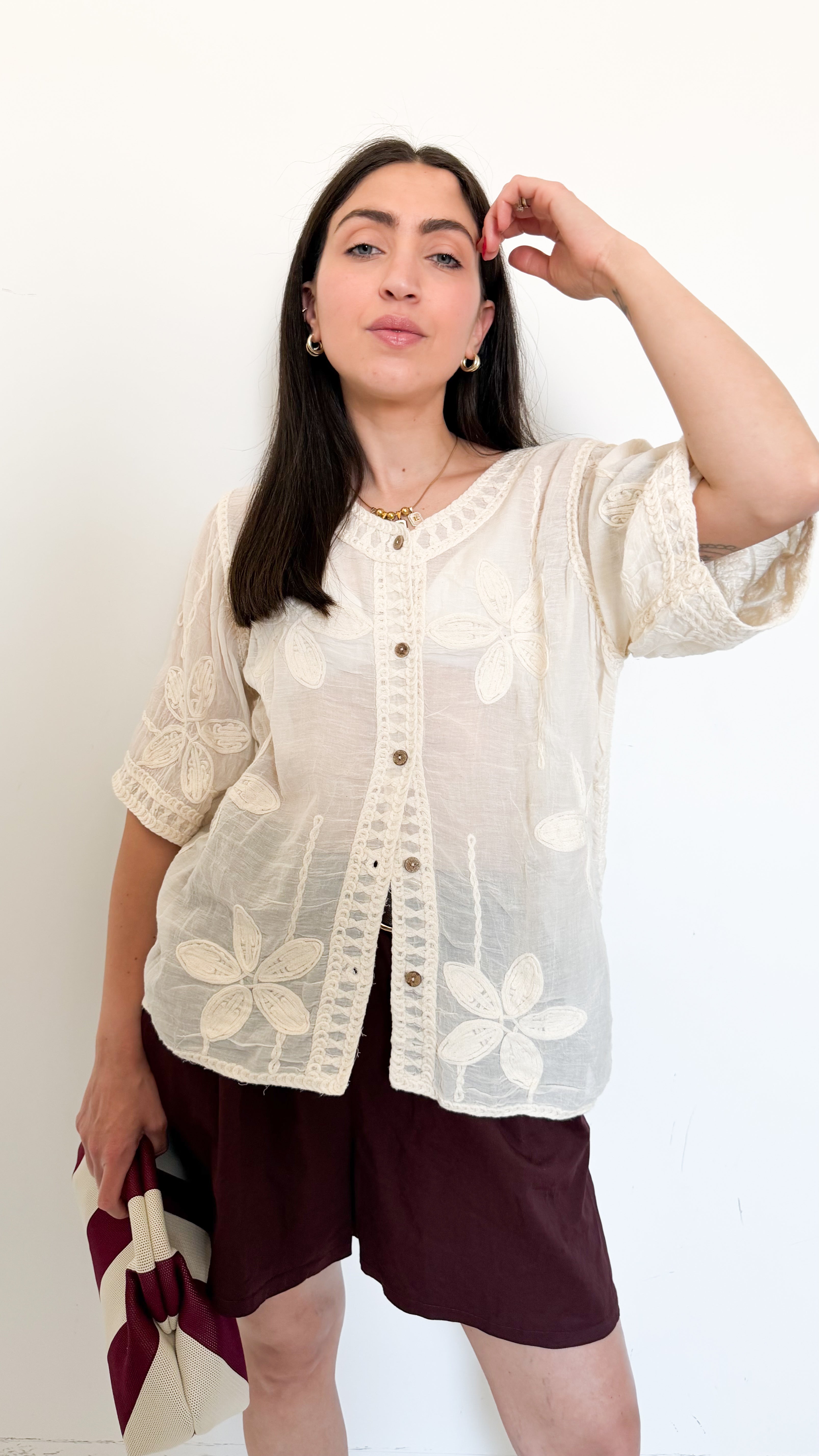 Cardigan Con Ricamo