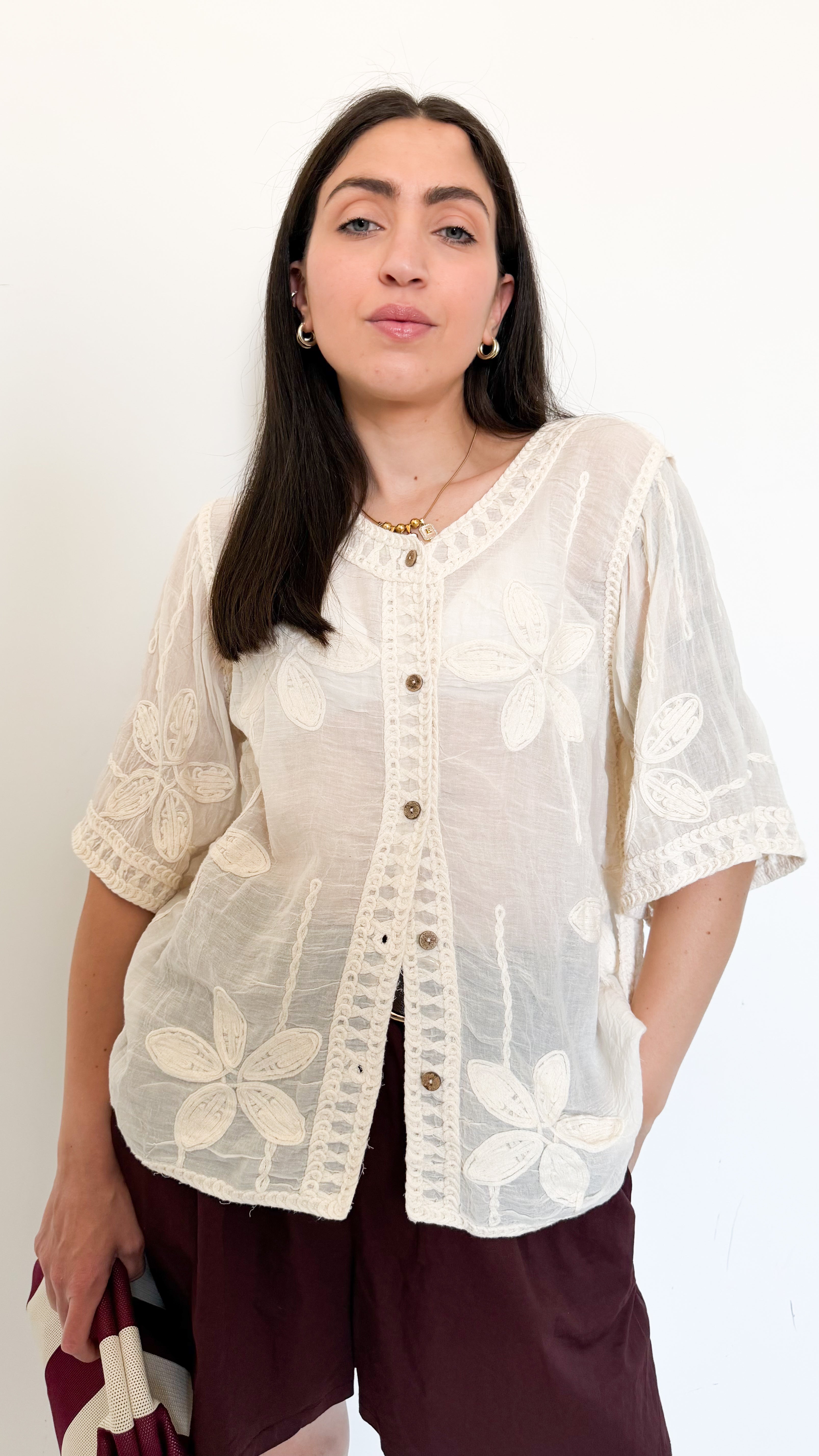 Cardigan Con Ricamo