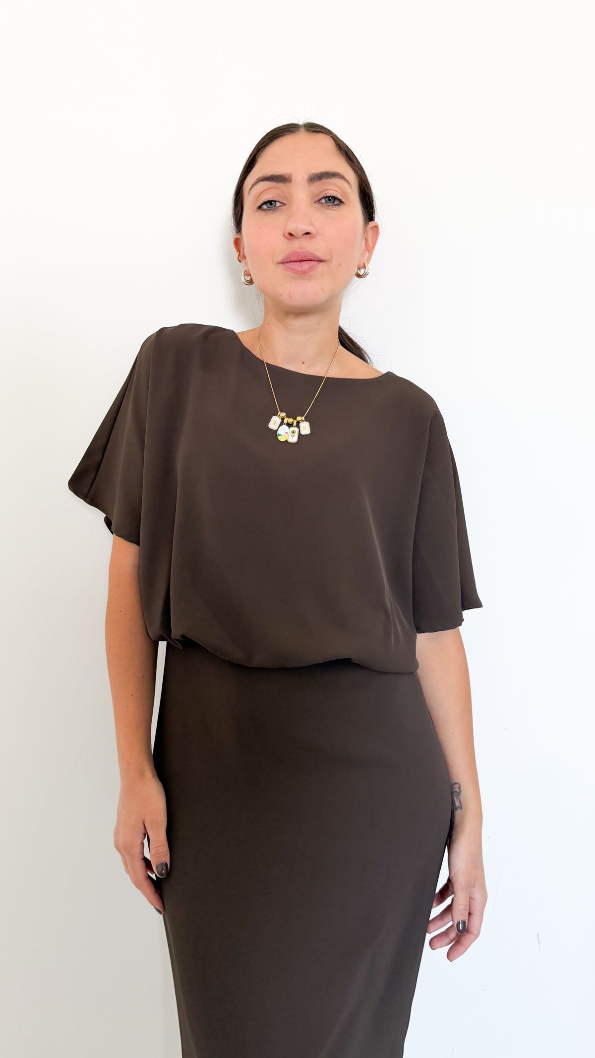Vestito Midi Marrone