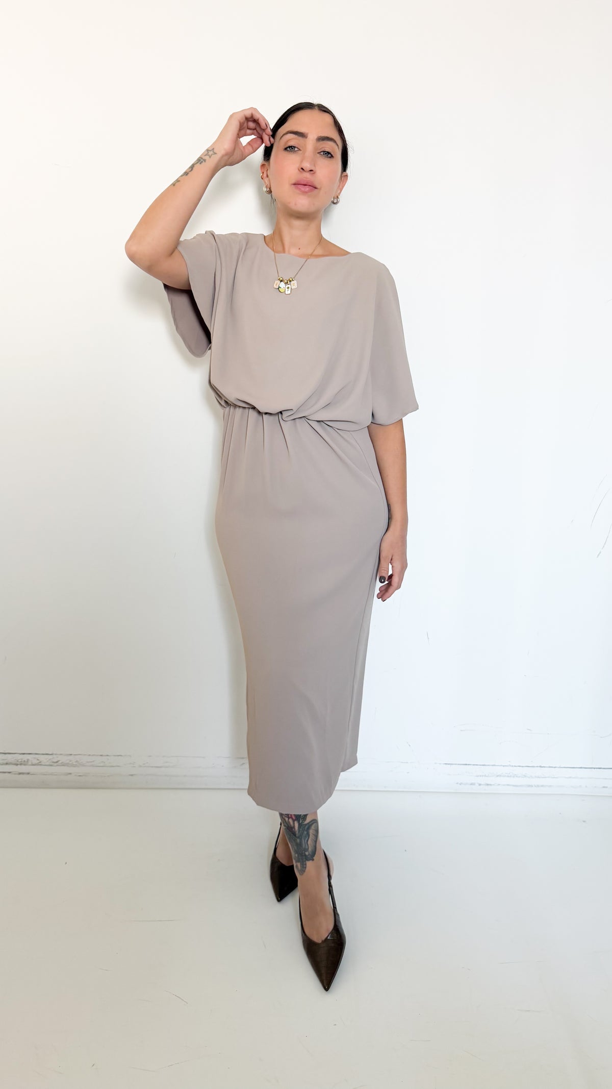Vestito Midi Taupe