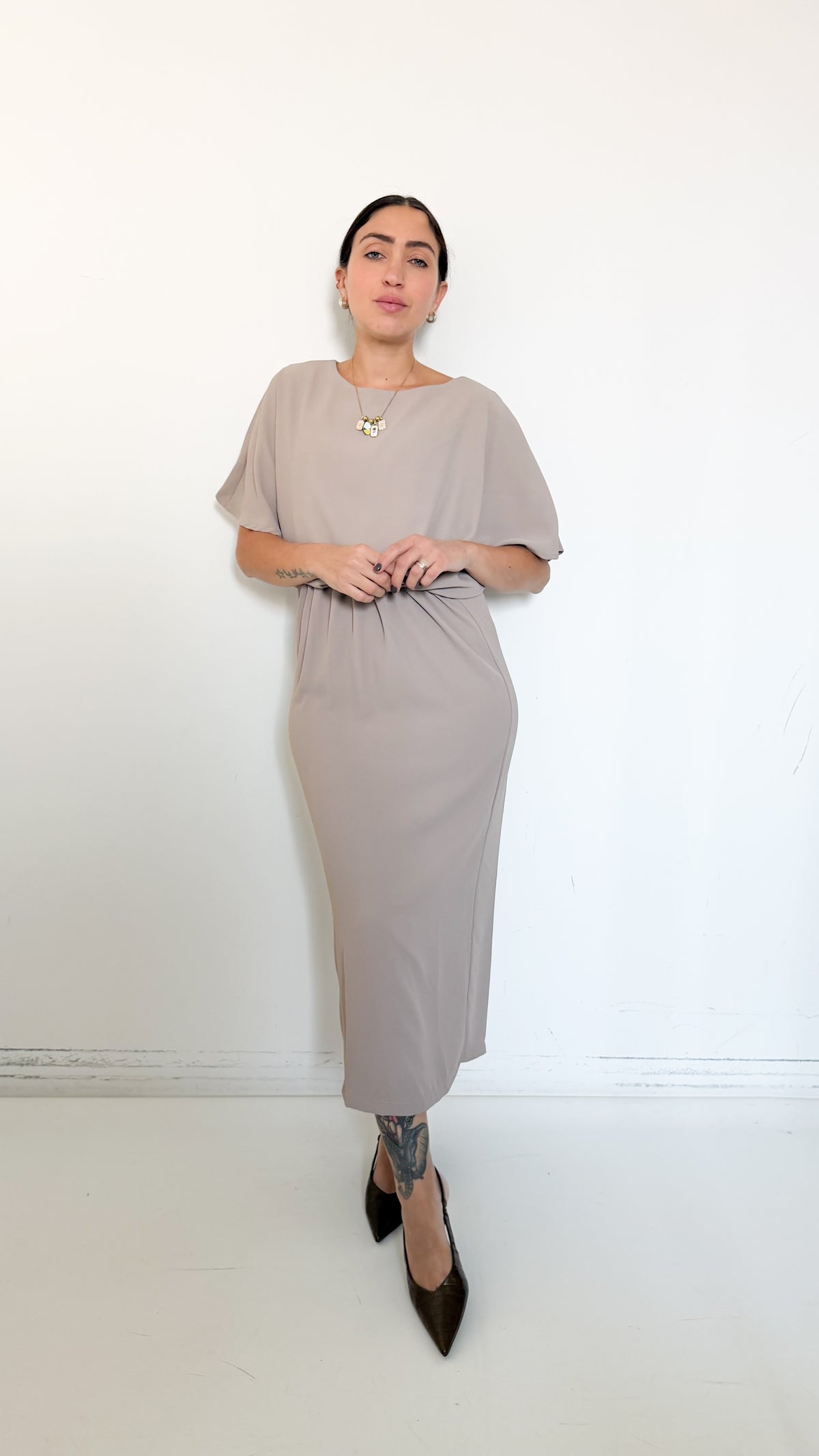 Vestito Midi Taupe