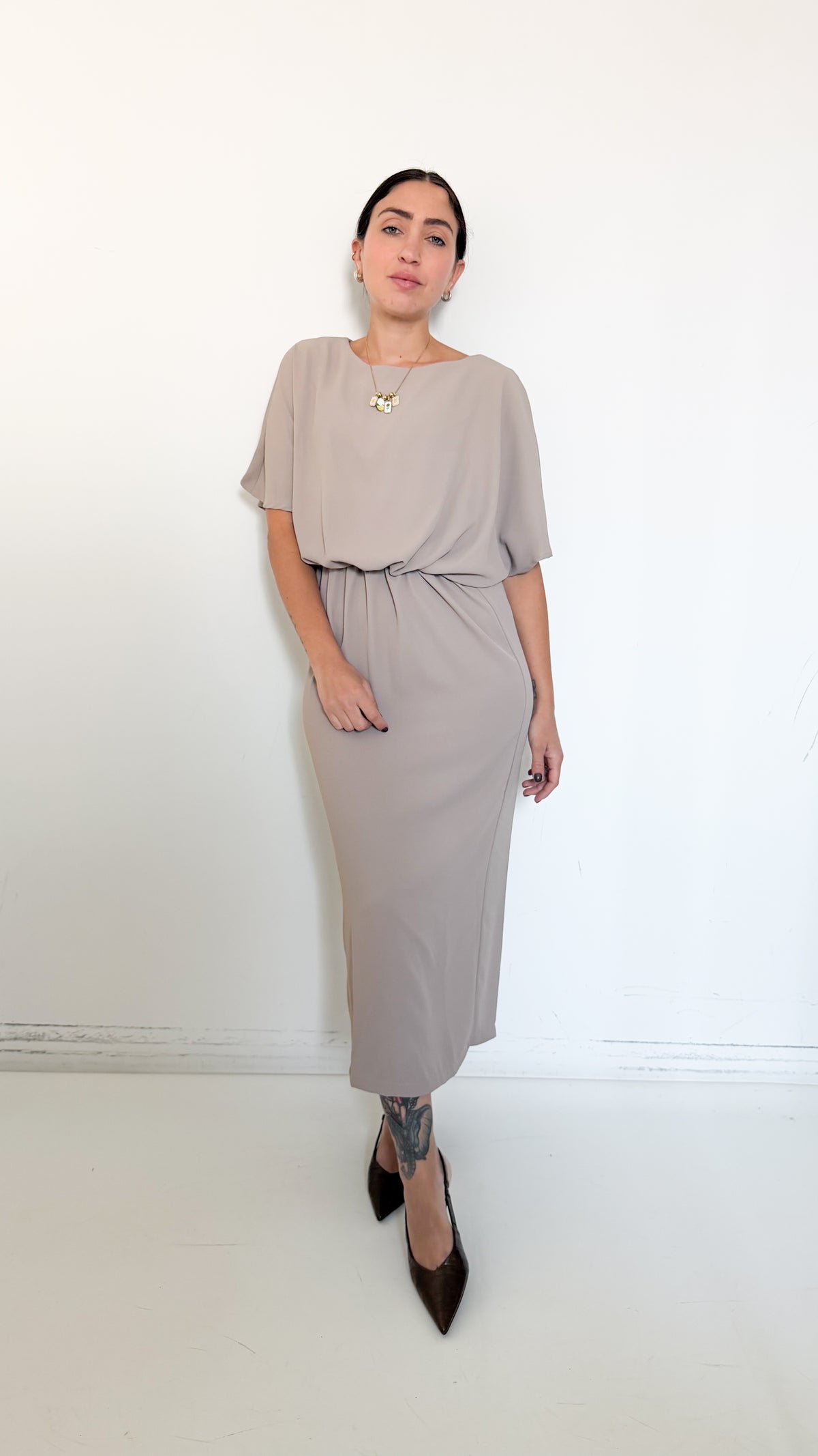 Vestito Midi Taupe