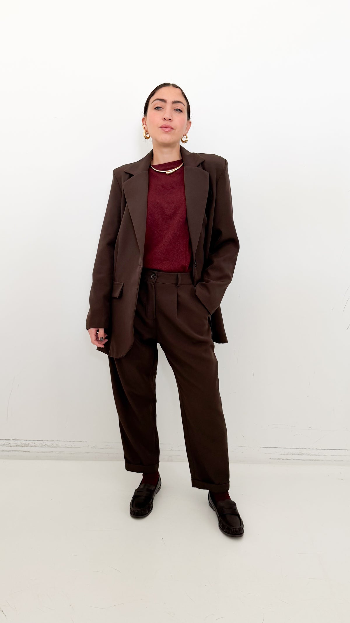 Tailleur Monopetto Marrone