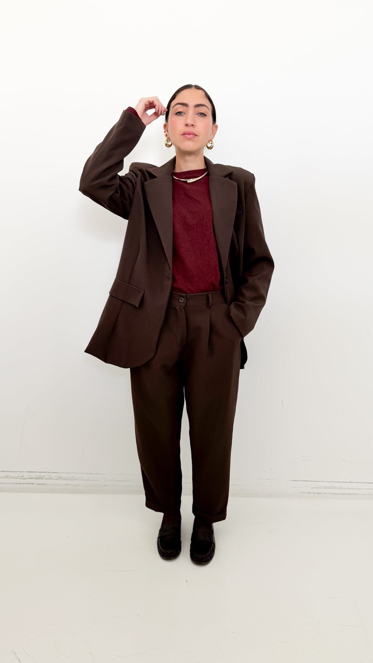 Tailleur Monopetto Marrone