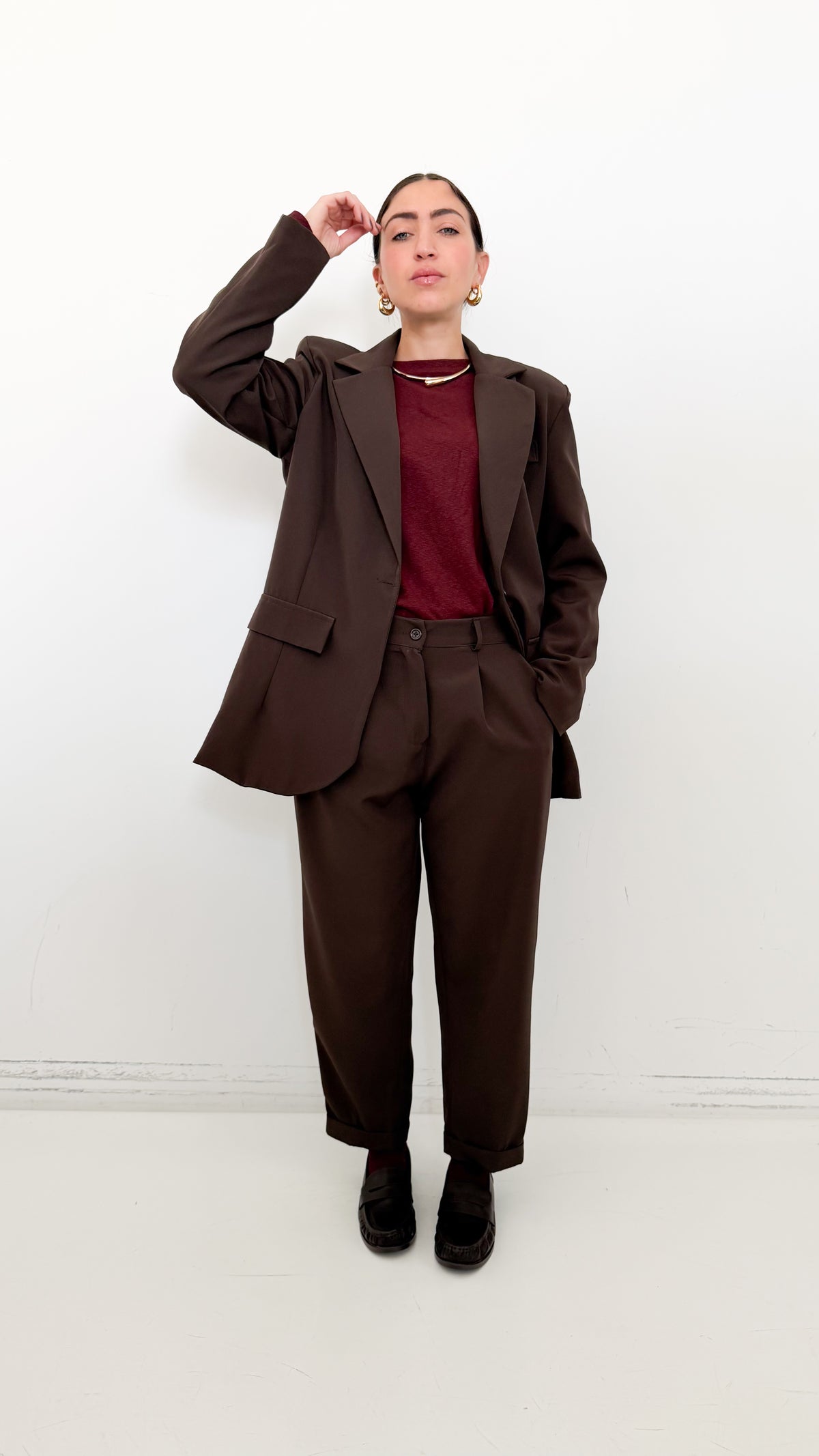 Tailleur Monopetto Marrone