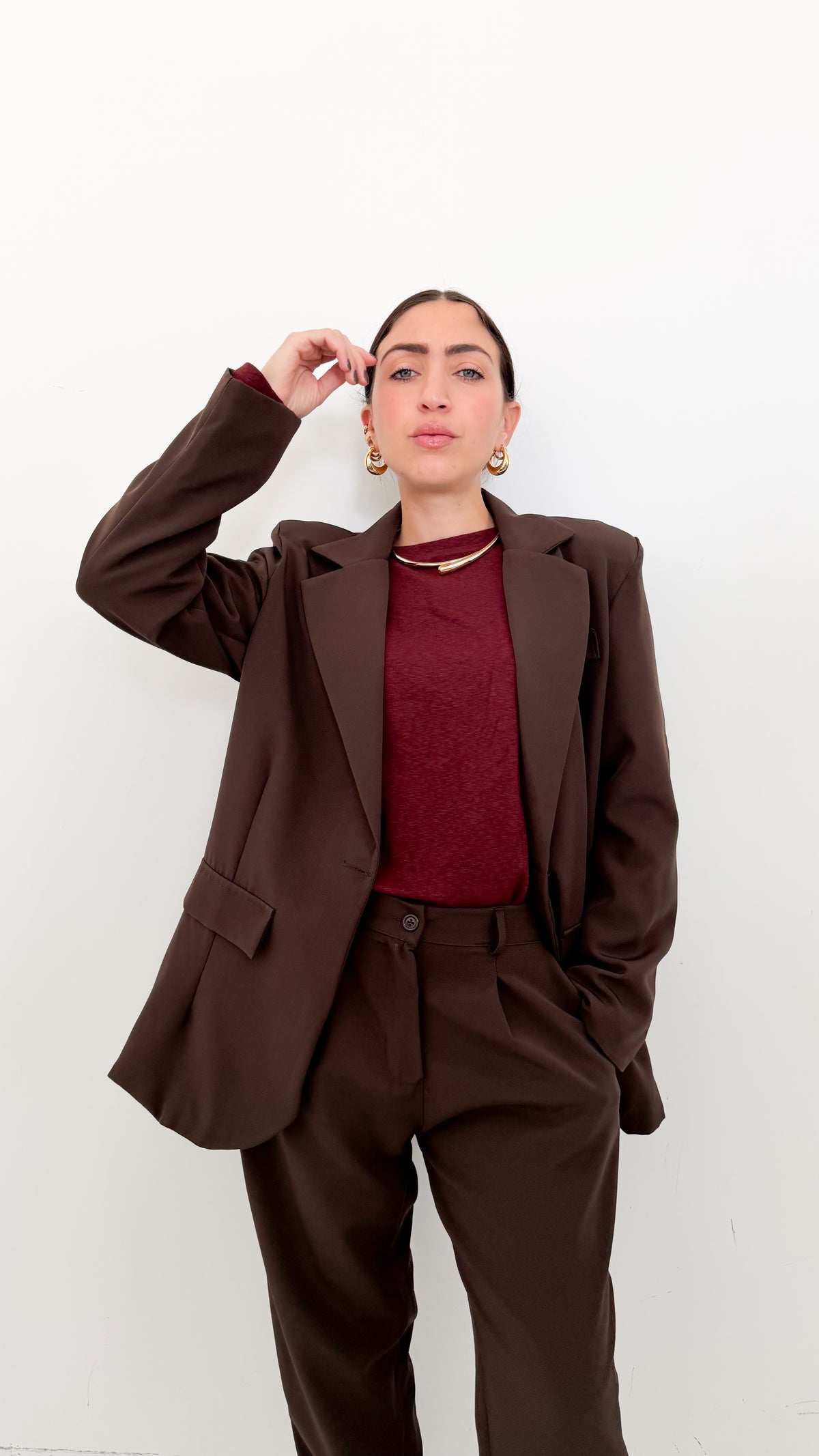 Tailleur Monopetto Marrone