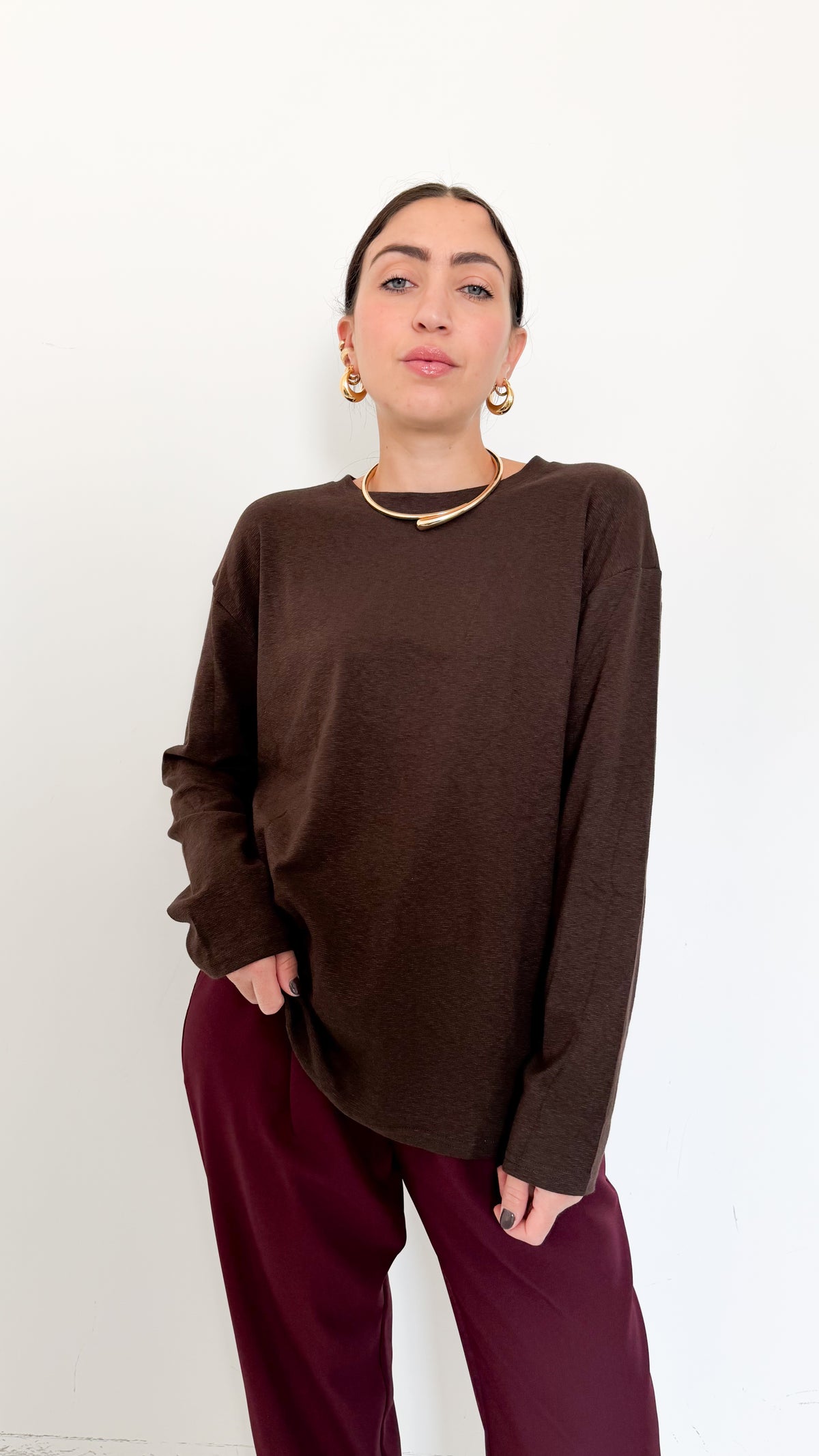 Maglietta Long Sleeve Marrone