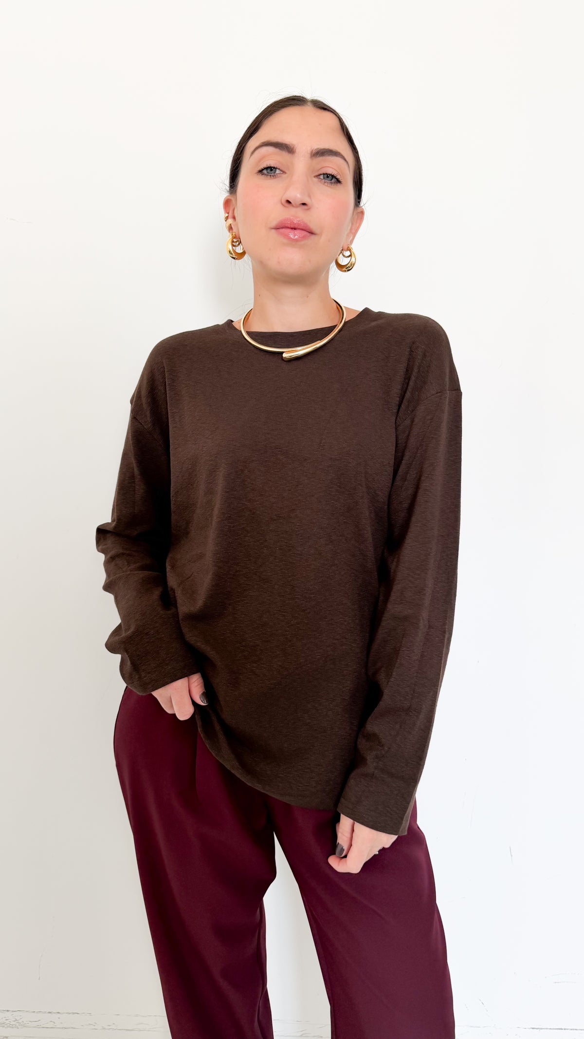 Maglietta Long Sleeve Marrone