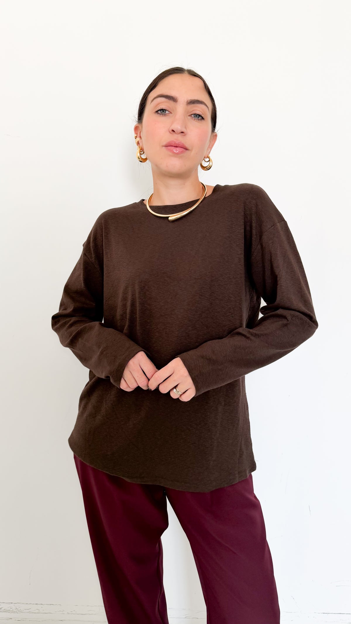 Maglietta Long Sleeve Marrone