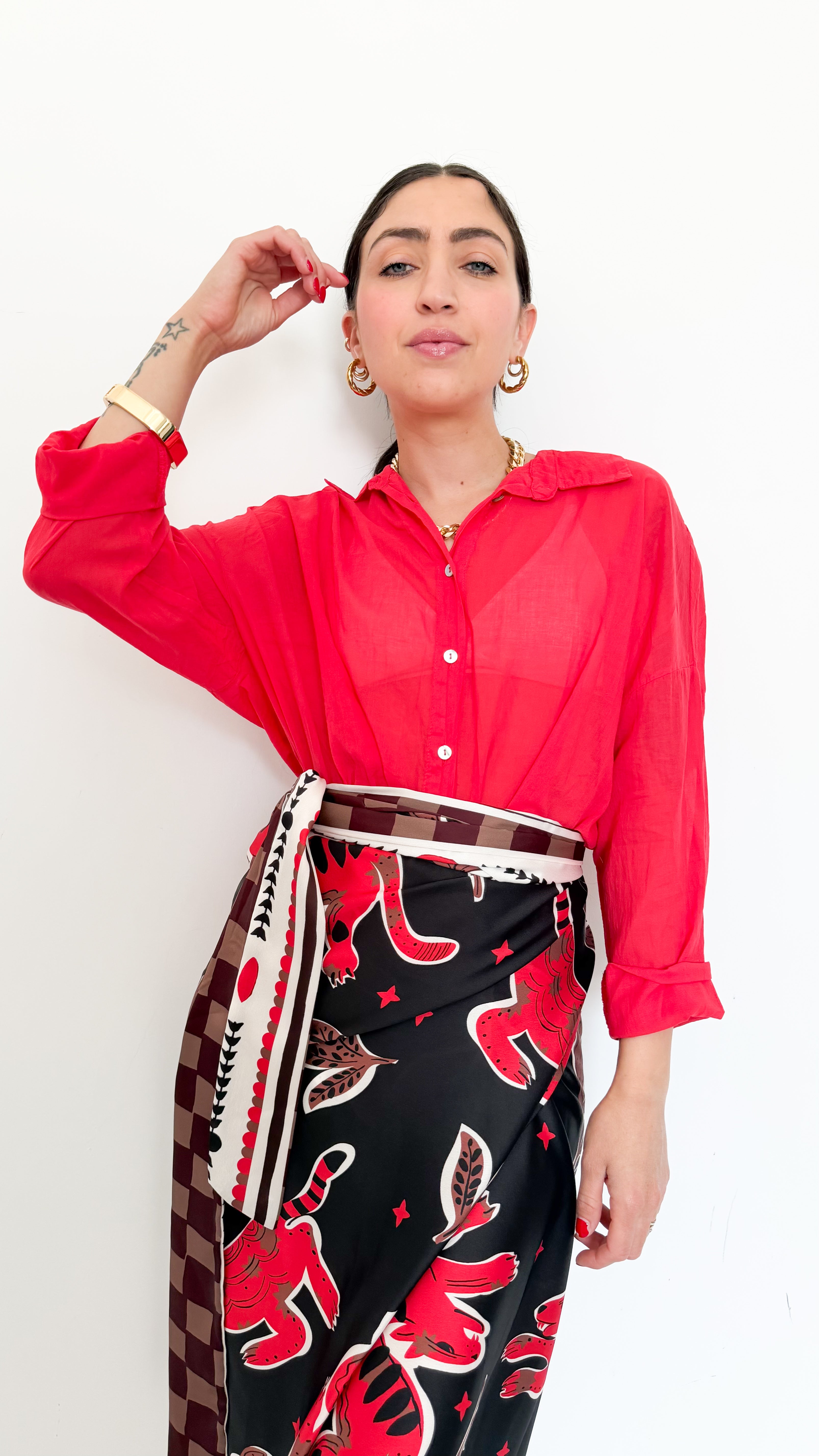 Camicia Rossa In Cotone