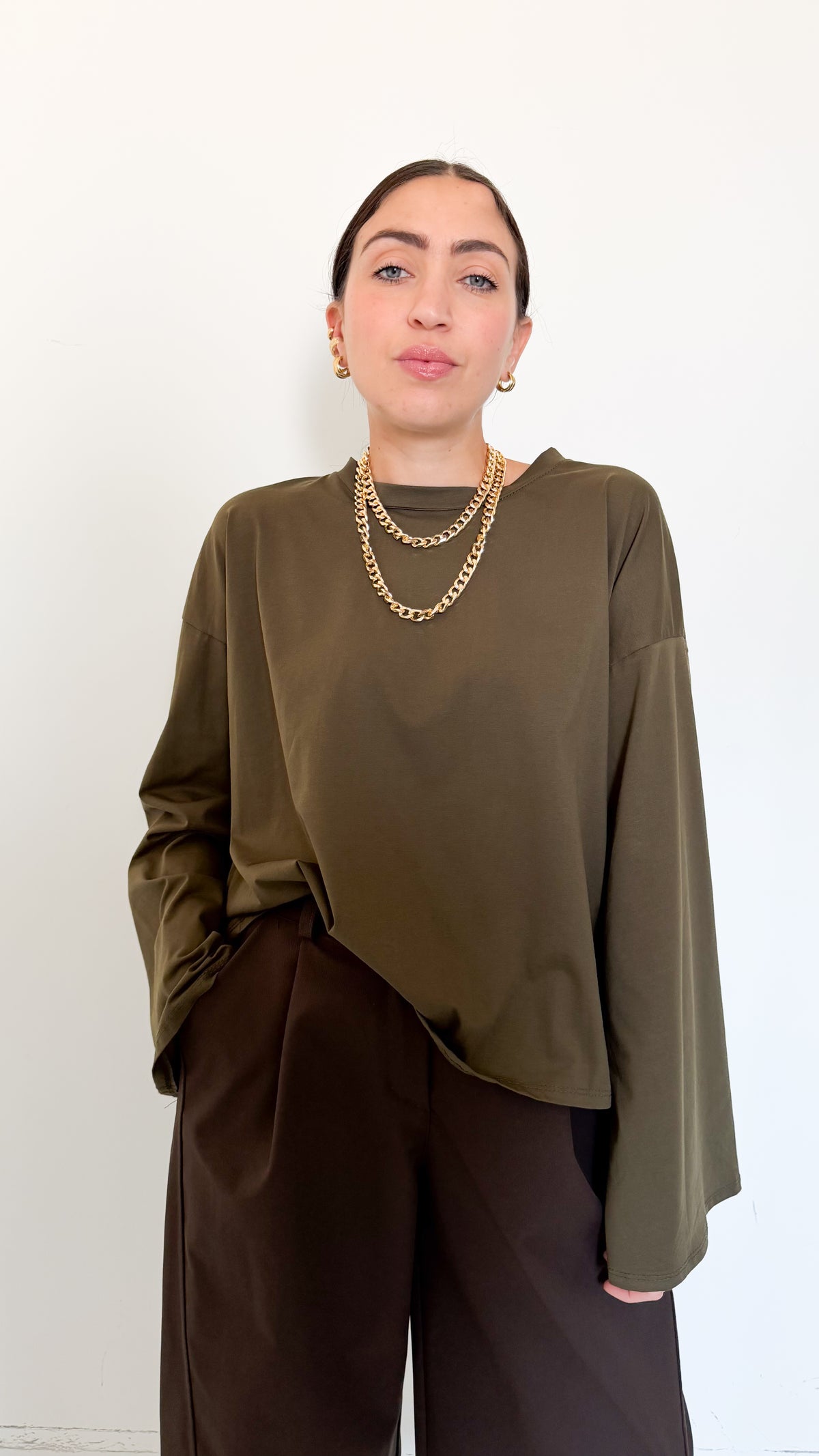 Maglia Verde Manica A Campana