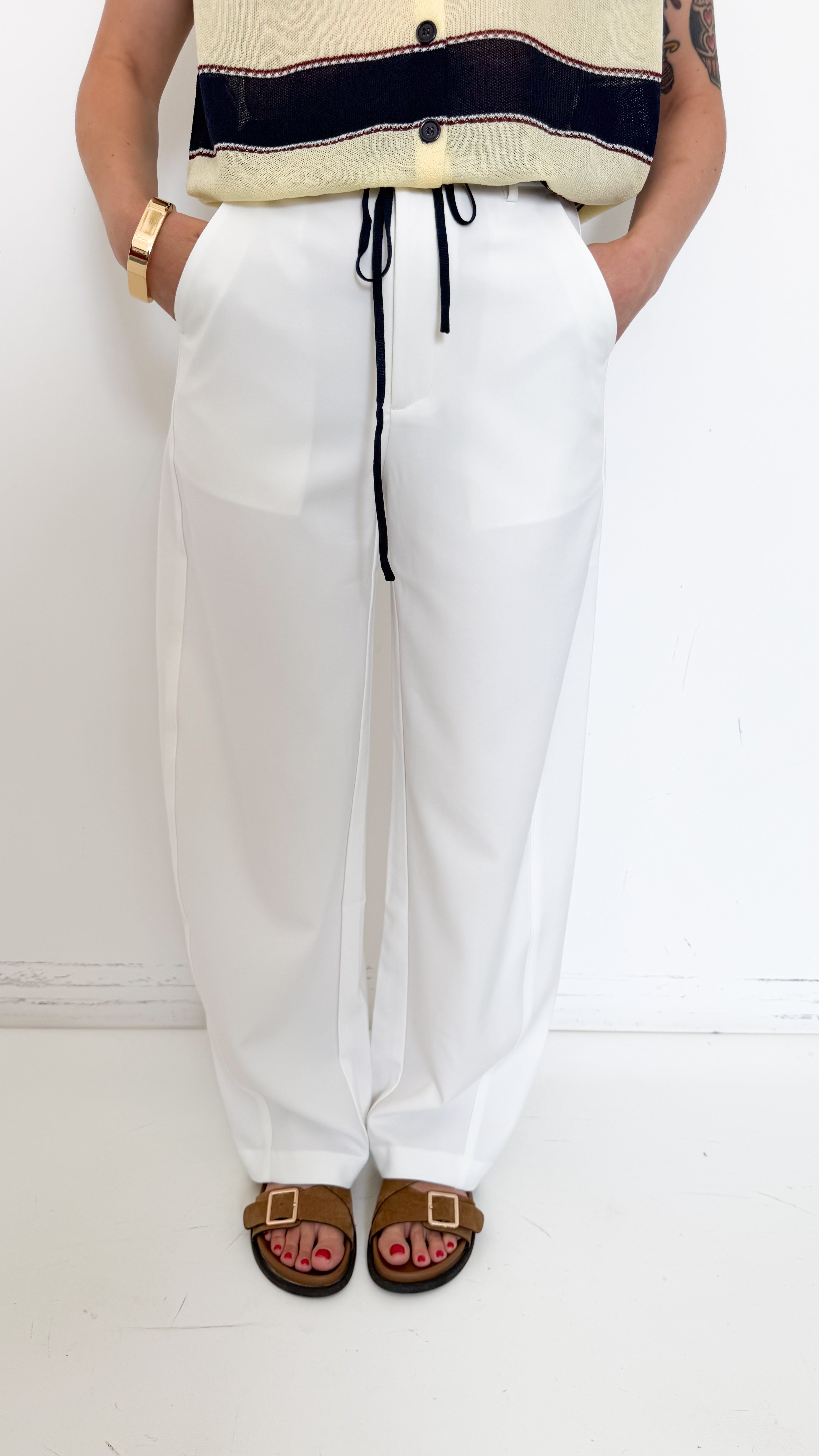 Pantaloni Wide Balloon Bianchi