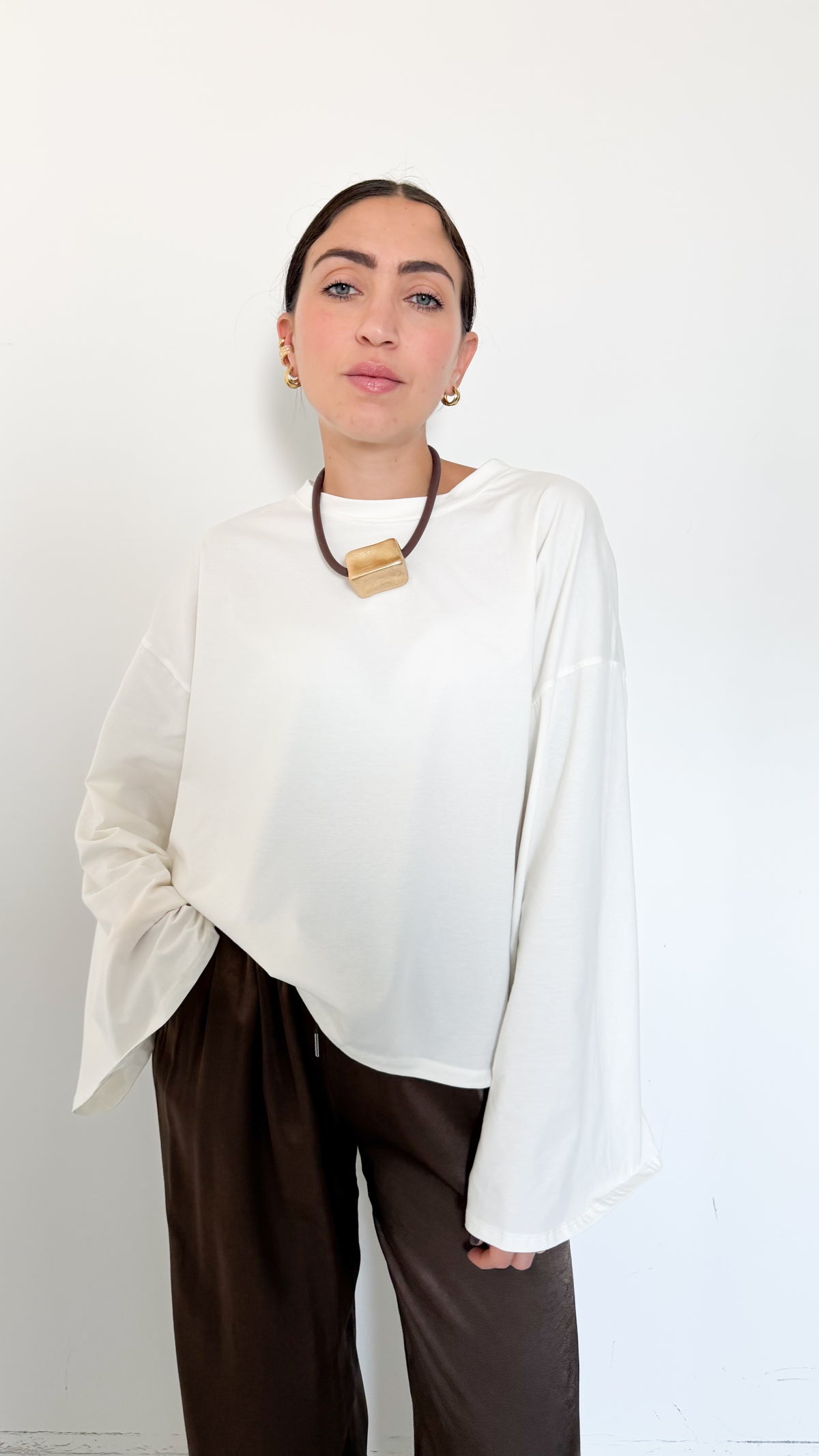 Maglia Bianca Manica A Campana