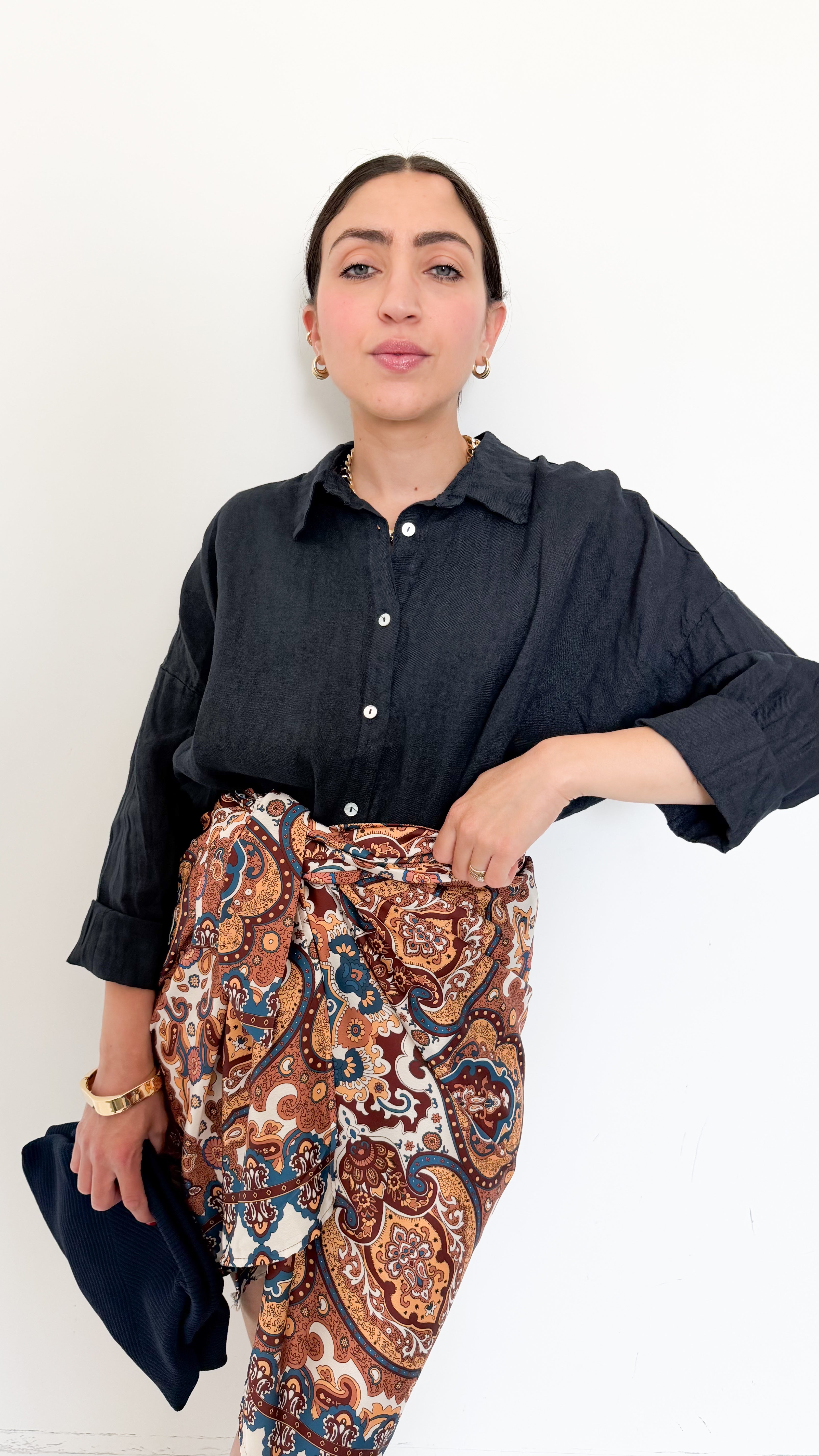 Camicia Blu In Lino