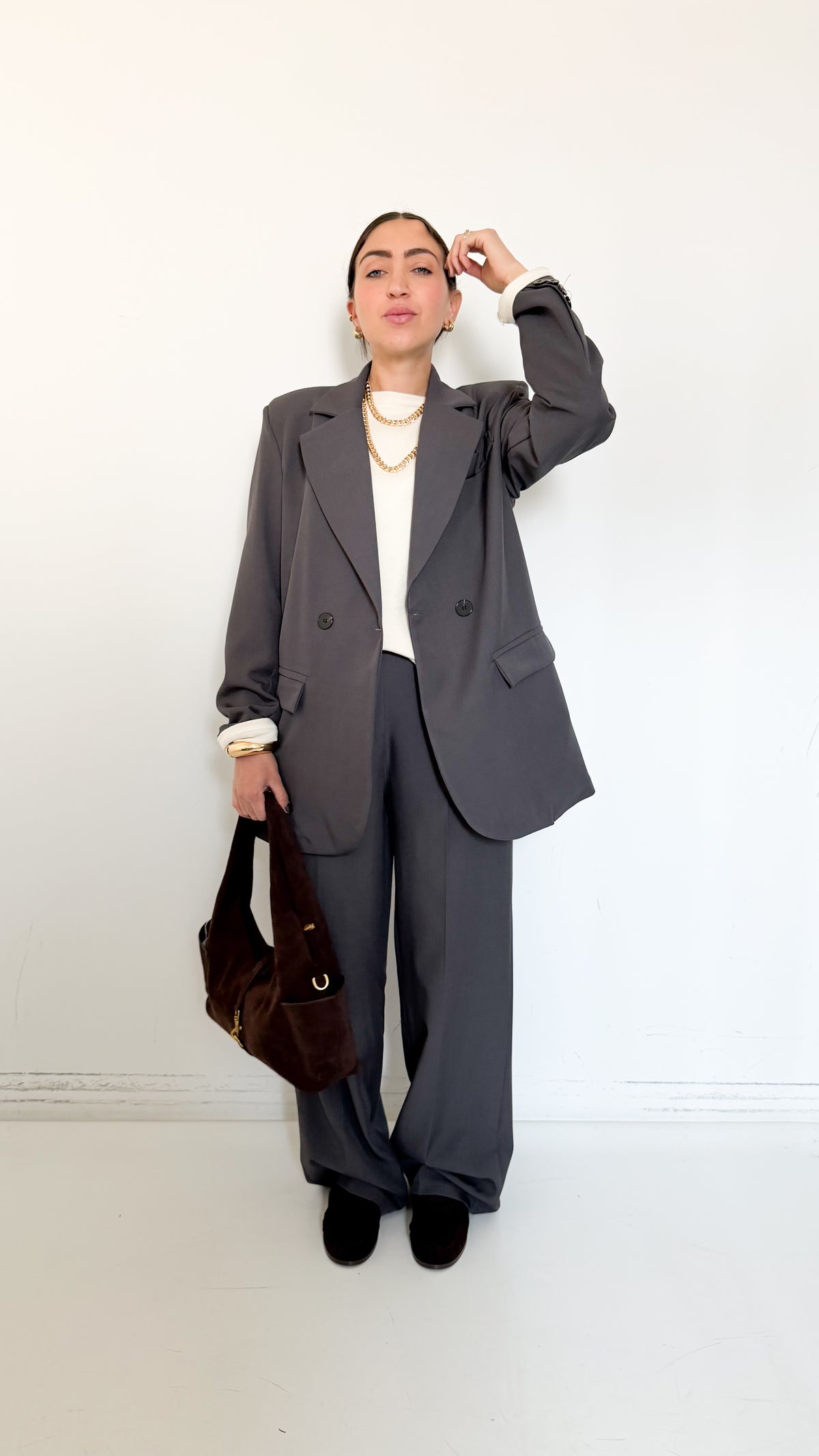 Tailleur Over Doppiopetto Piombo