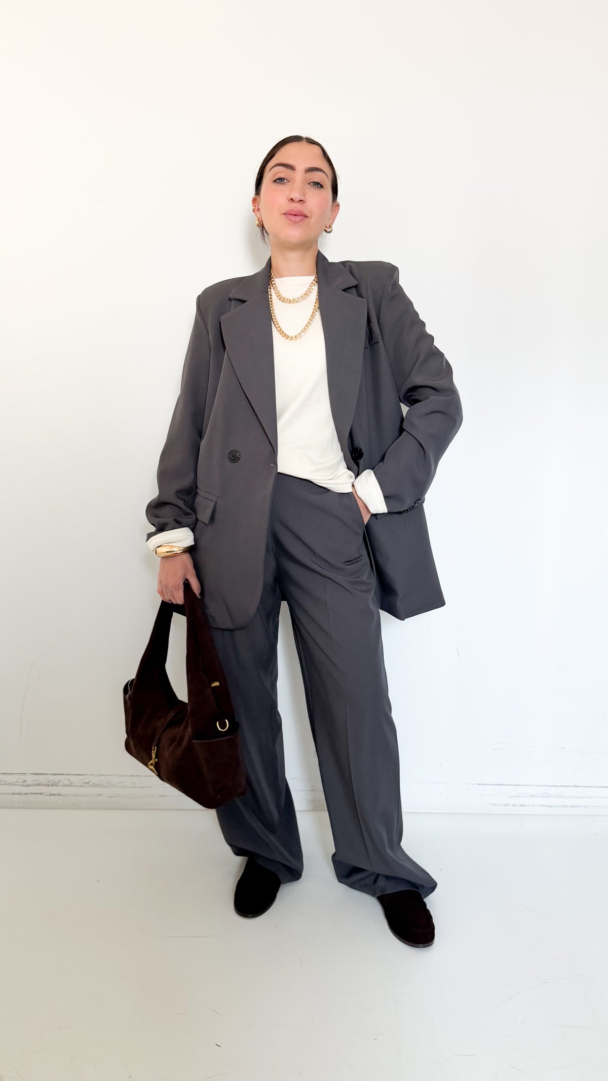 Tailleur Over Doppiopetto Piombo