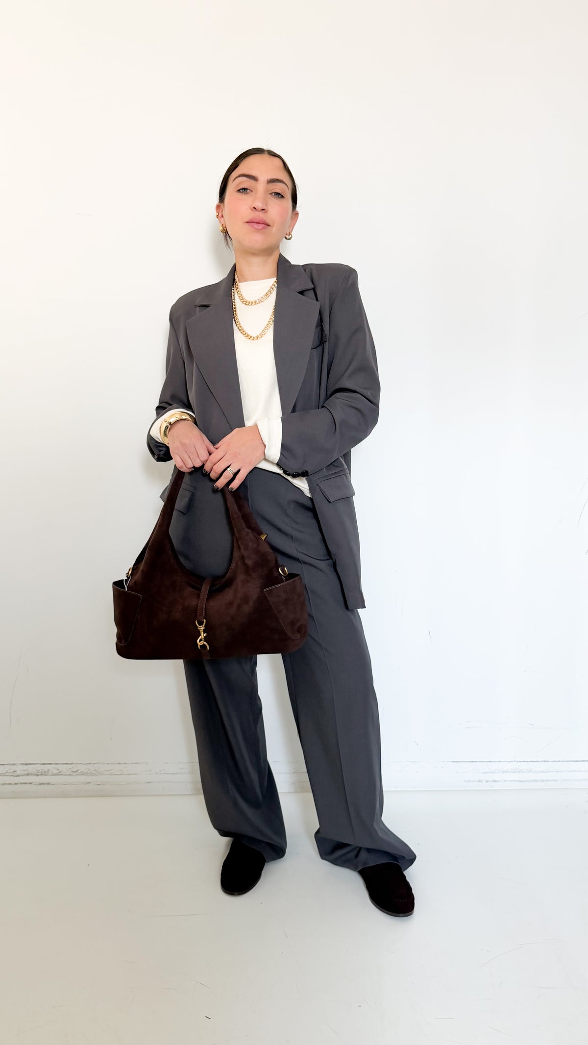 Tailleur Over Doppiopetto Piombo