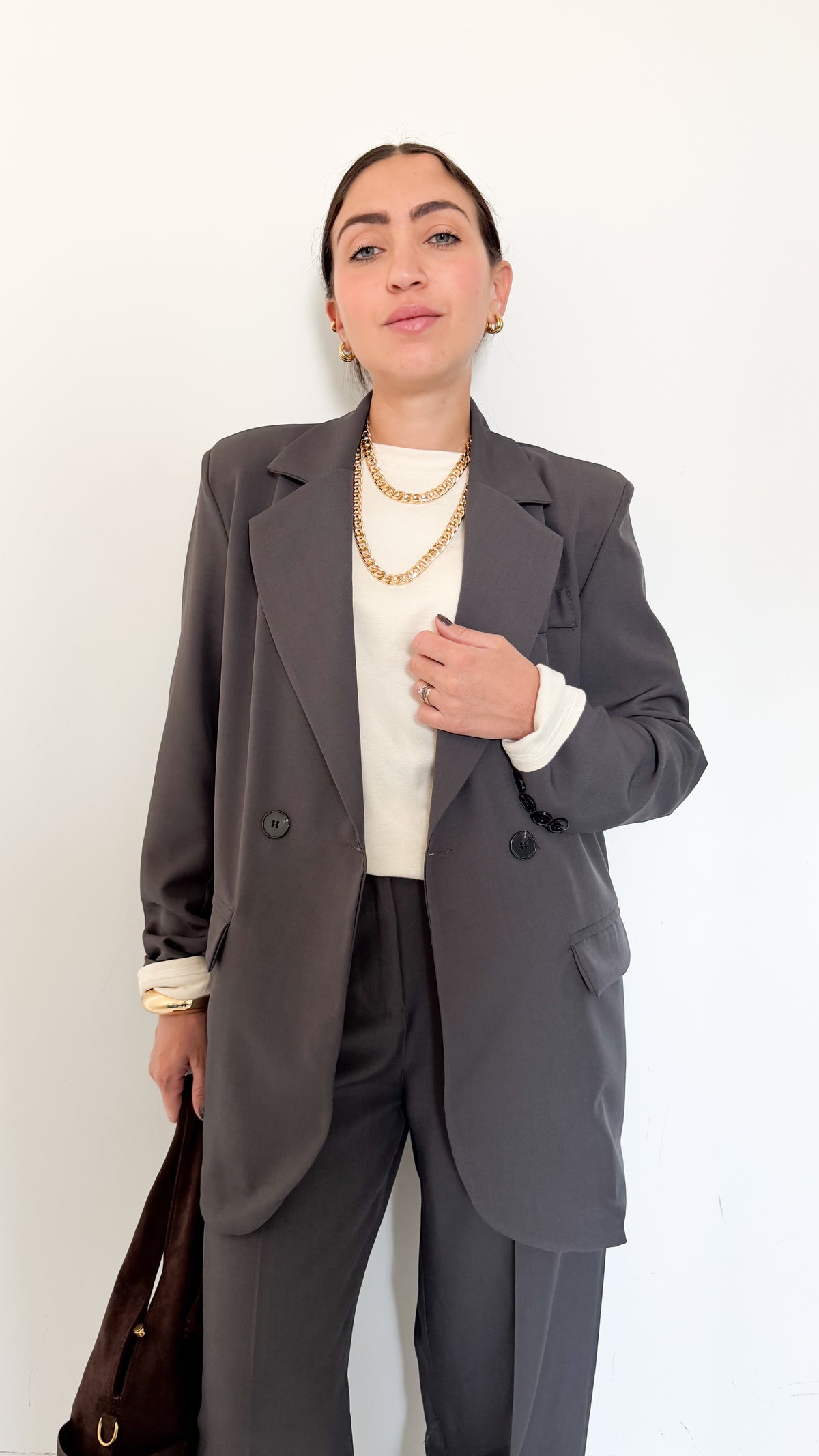 Tailleur Over Doppiopetto Piombo