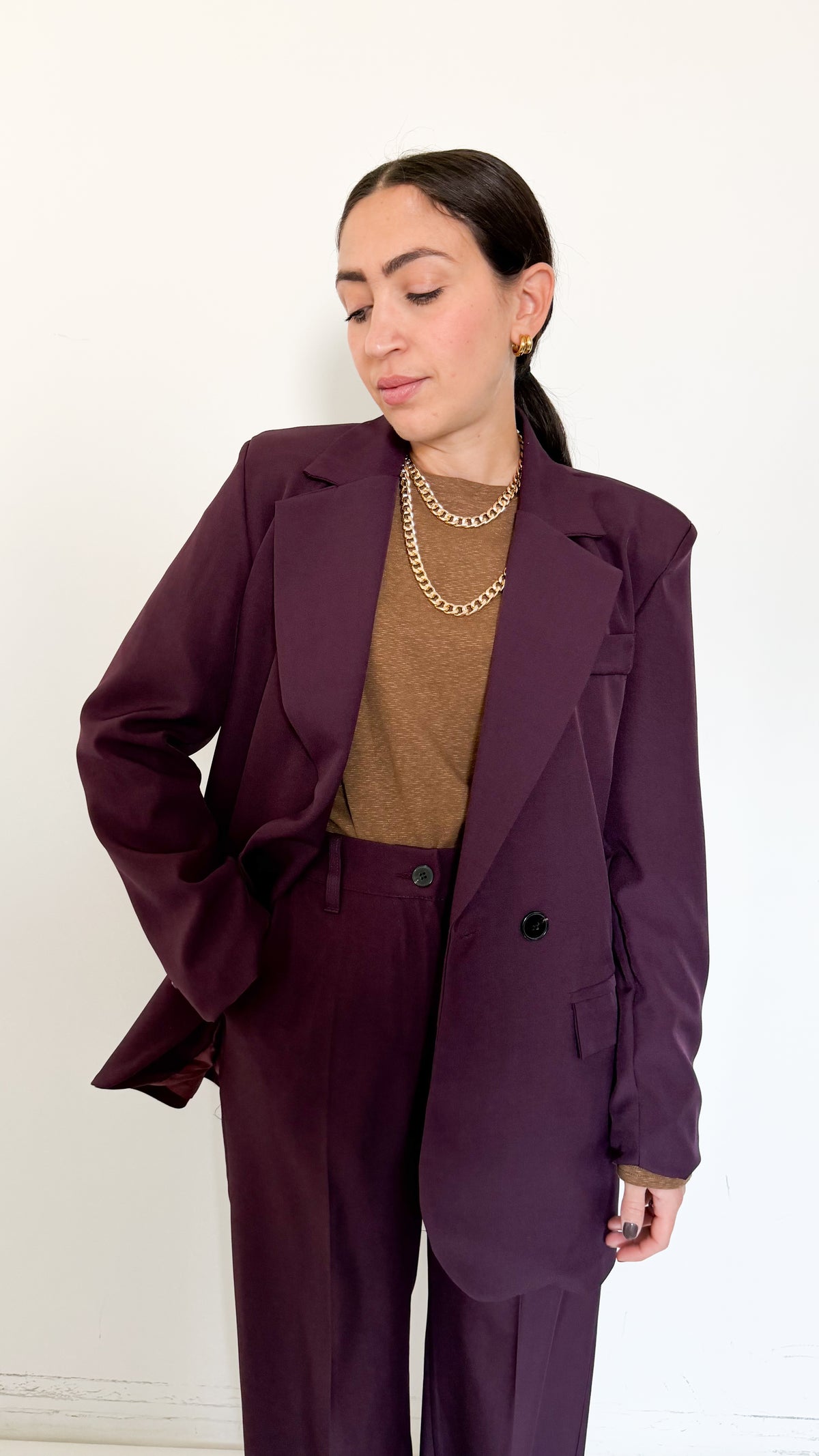 Tailleur Over Doppiopetto Borgogna
