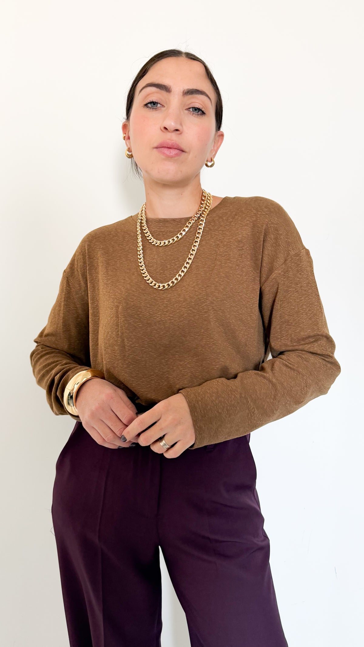 Maglietta Long Sleeve Camel
