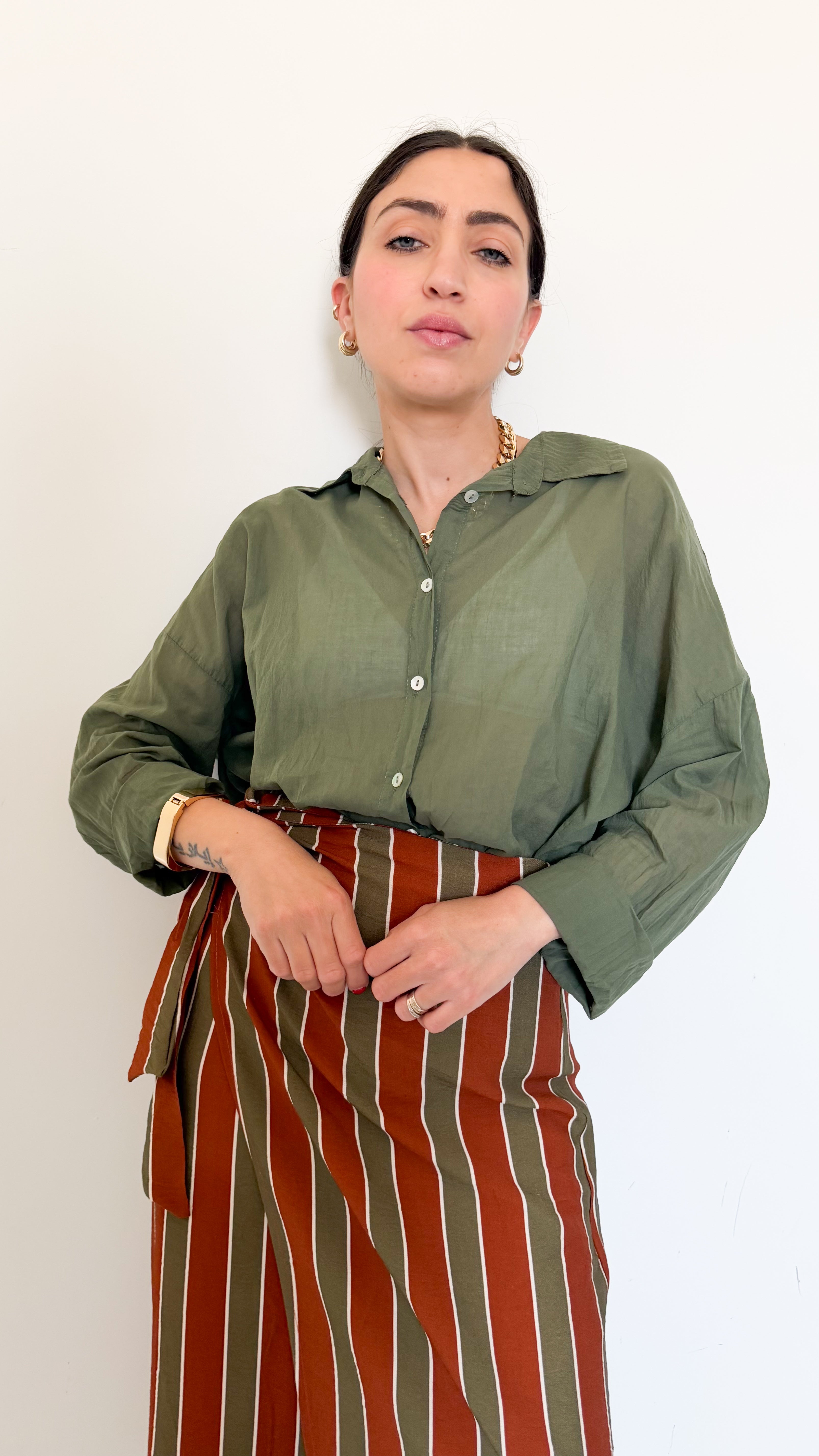 Camicia Verde In Cotone