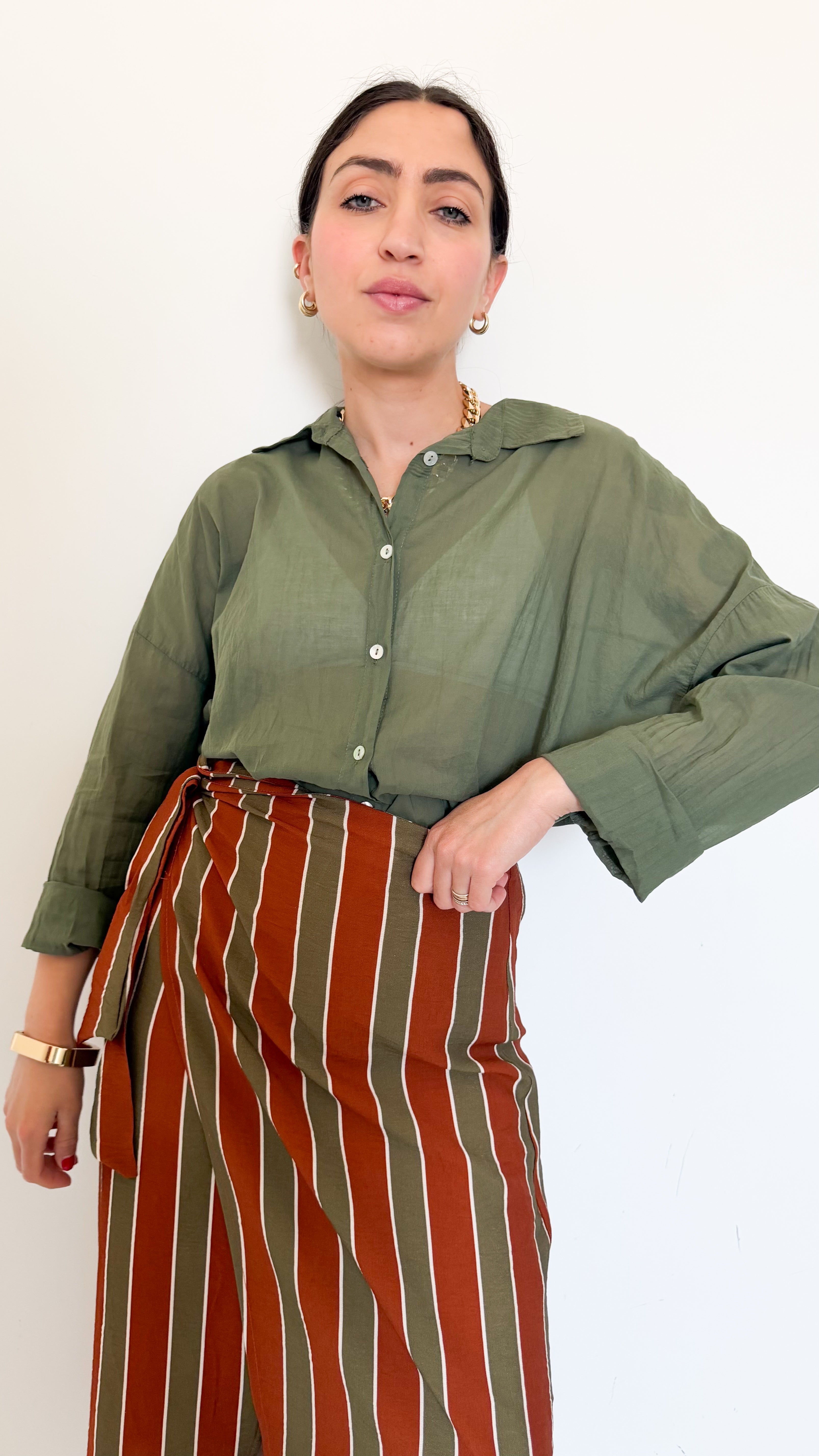 Camicia Verde In Cotone