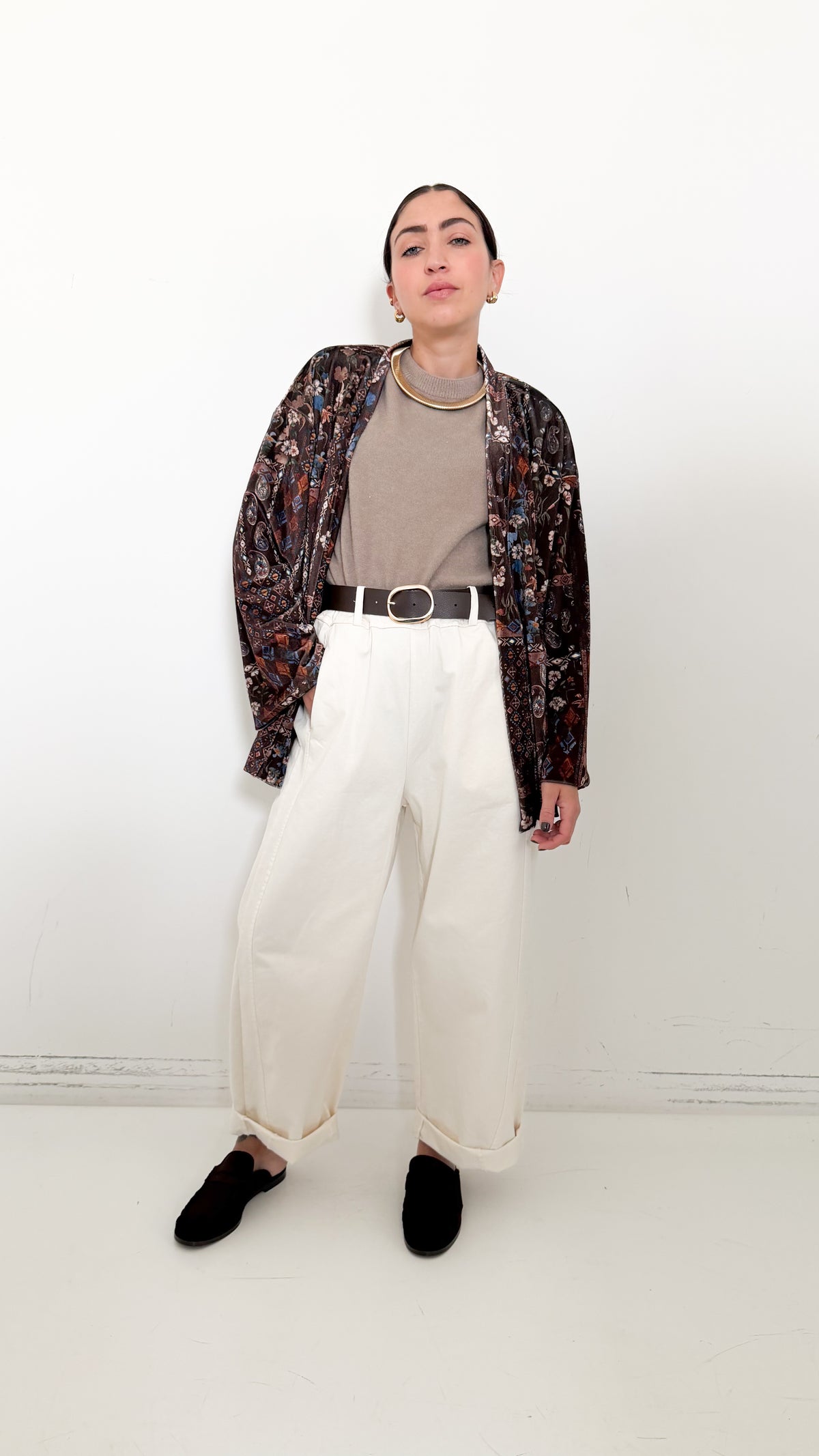 Pantaloni Balloon Burro In Cotone