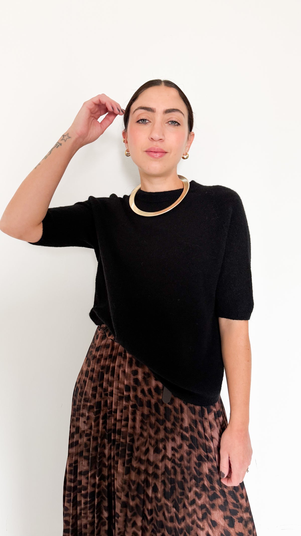 Pull Mezza Manica Nero