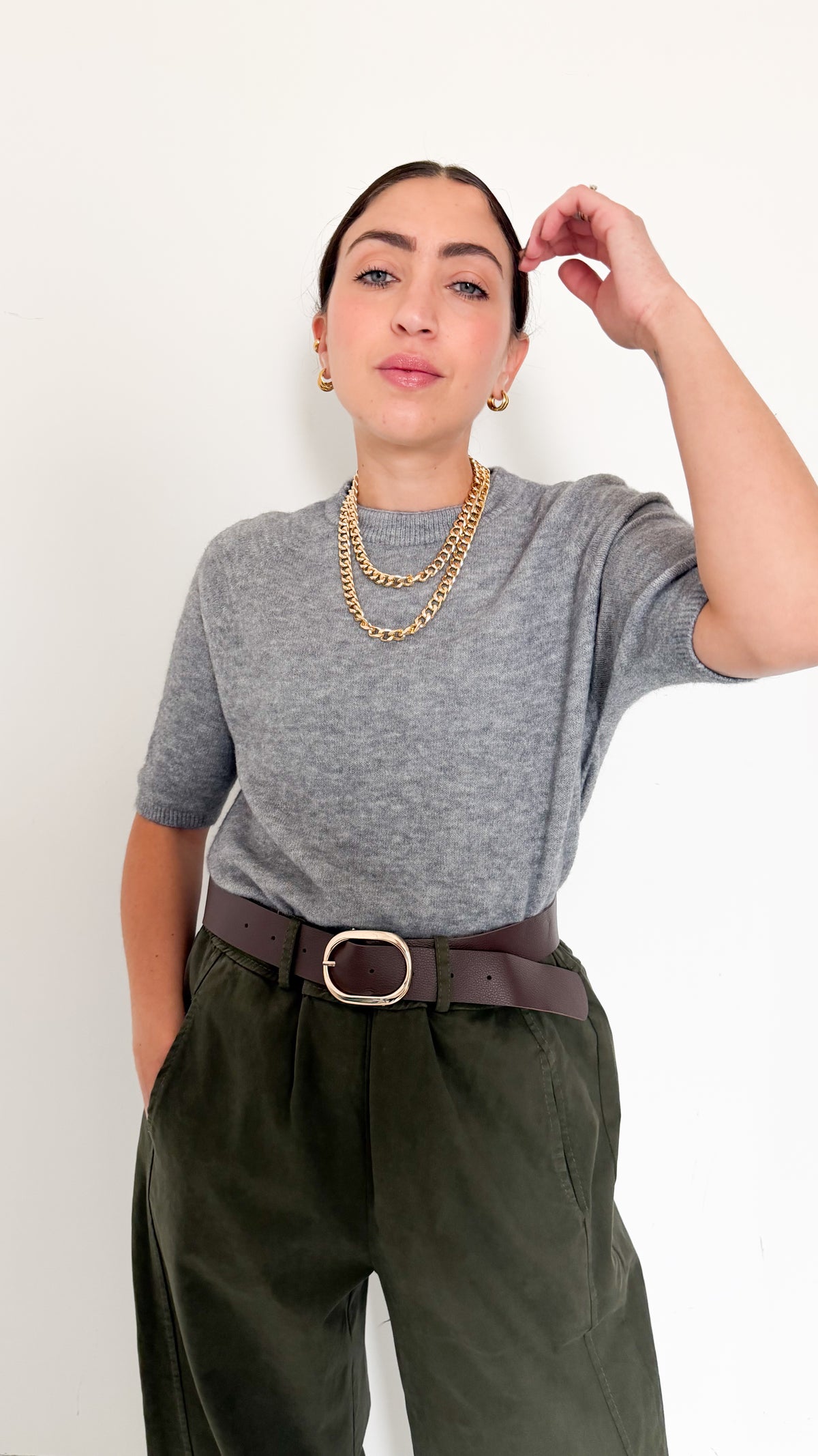 Pull Mezza Manica Grigio