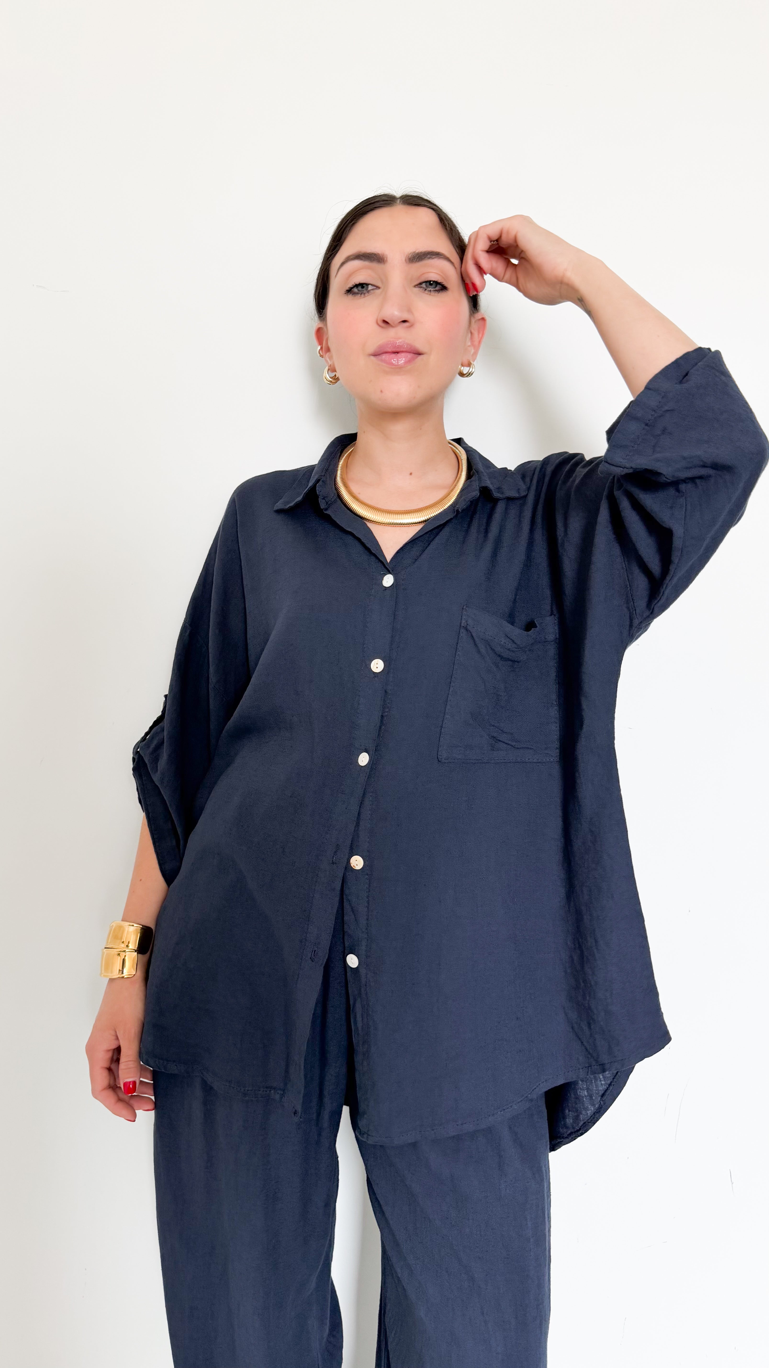 Coordinato Blu Con Camicia