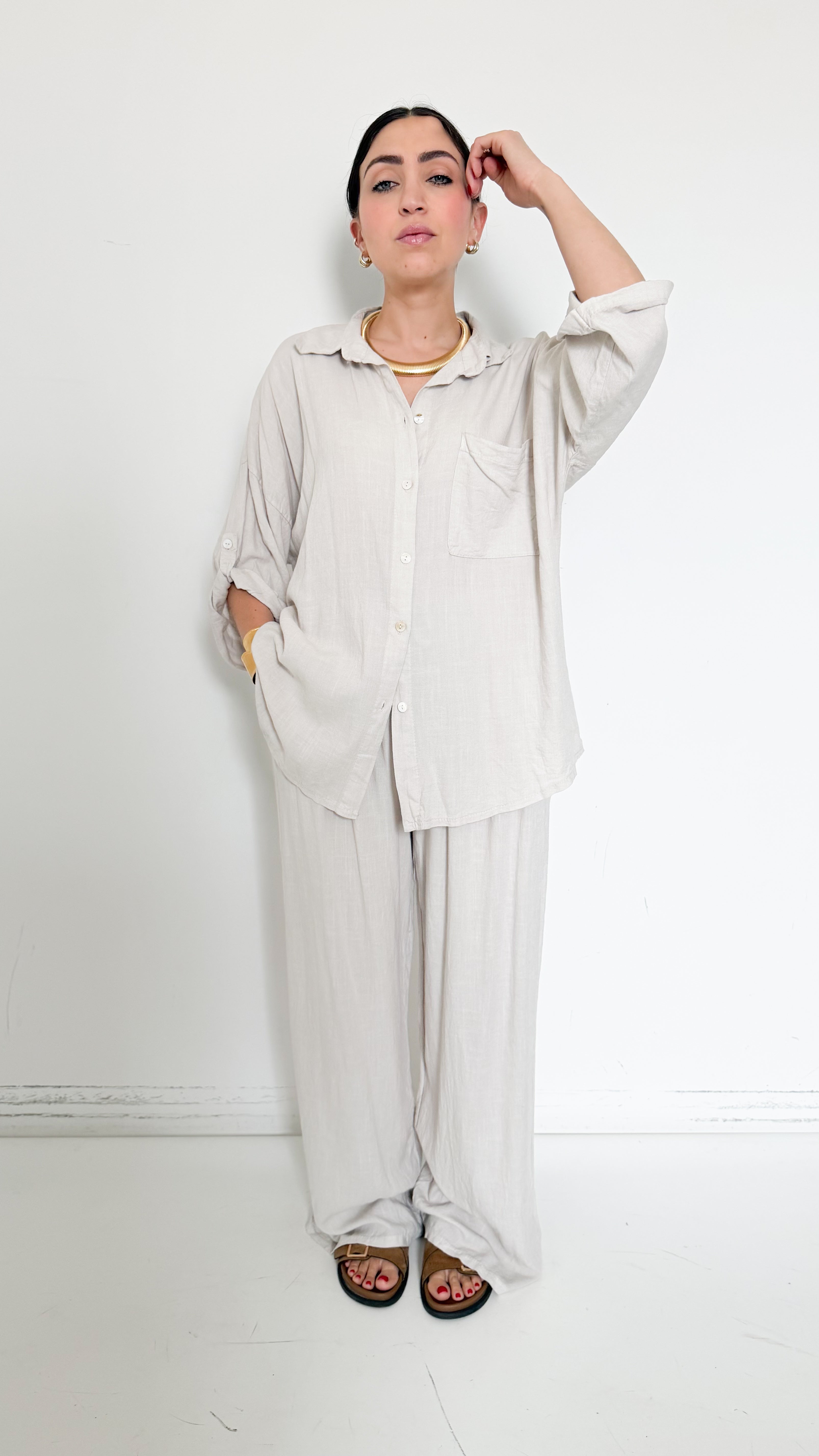 Coordinato Beige Con Camicia