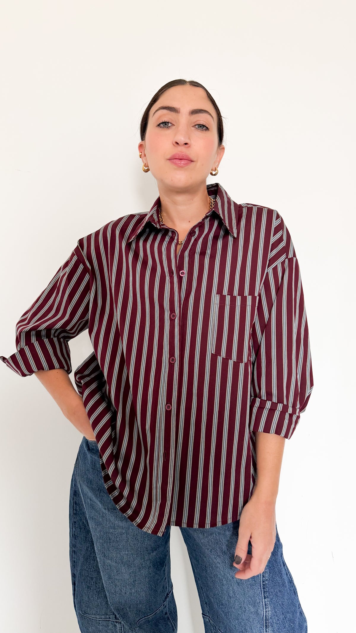 Camicia Over A Righe