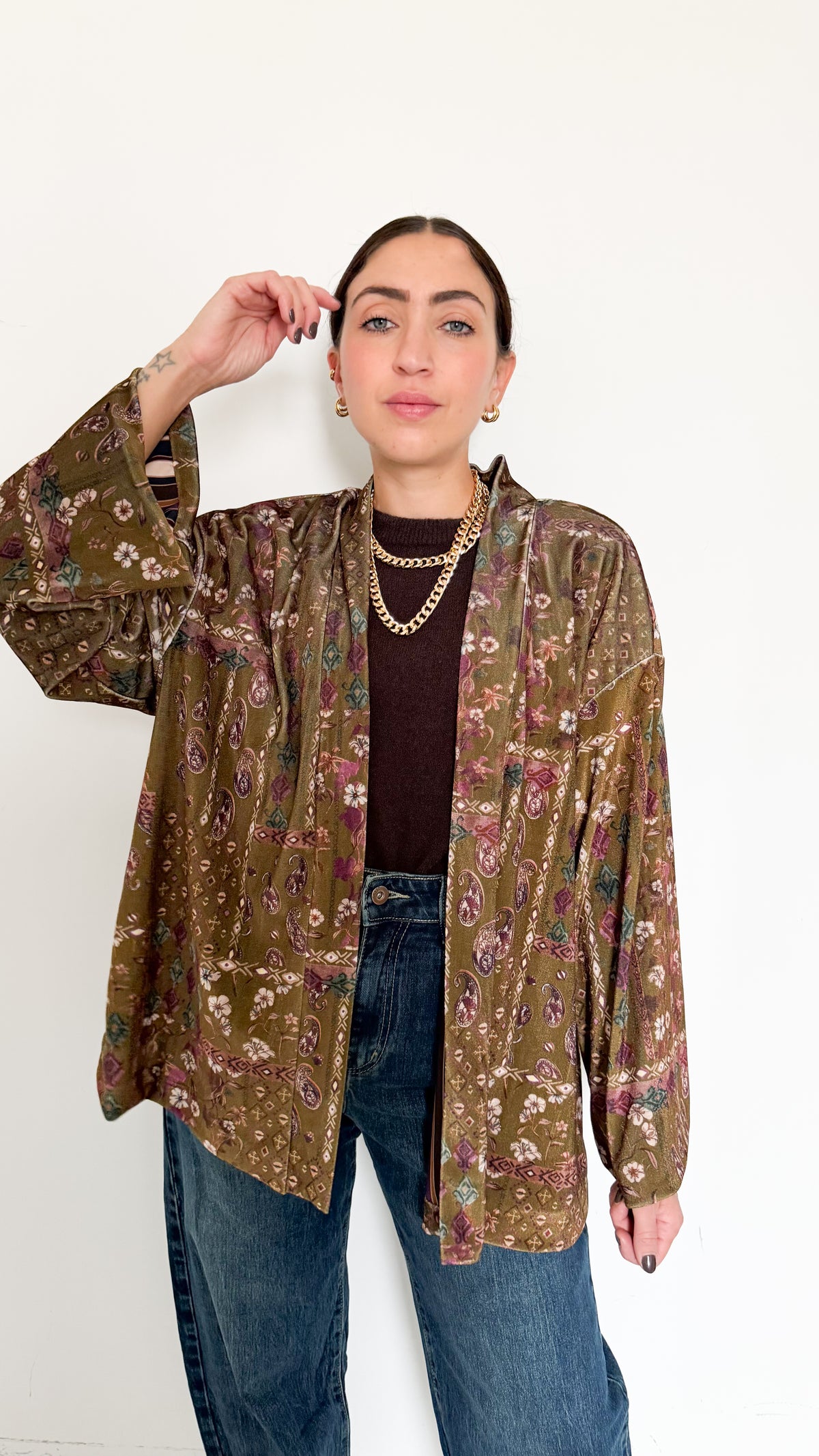 Kimono Verde A Fantasia