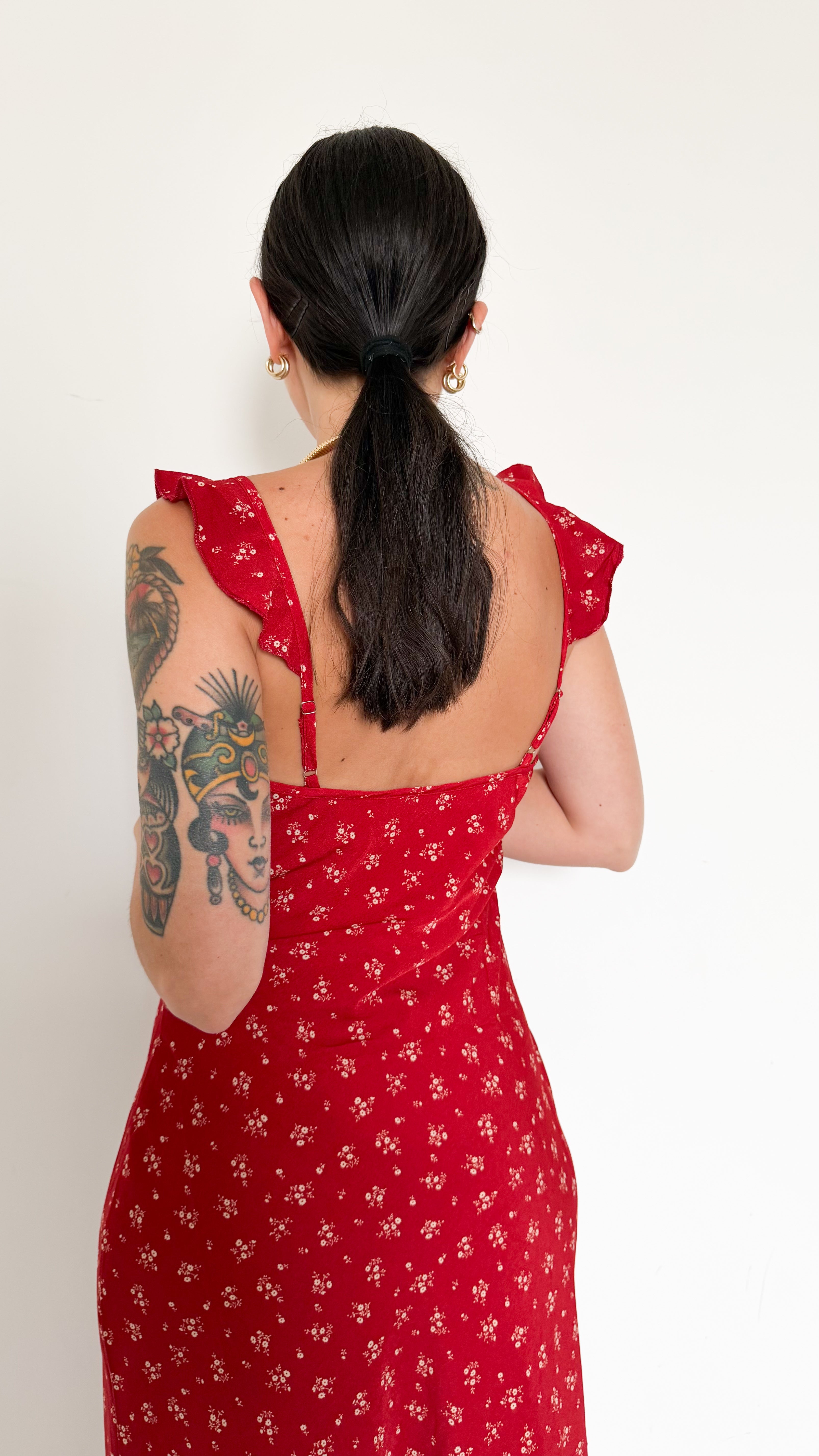 Vestito Rosso A Fantasia