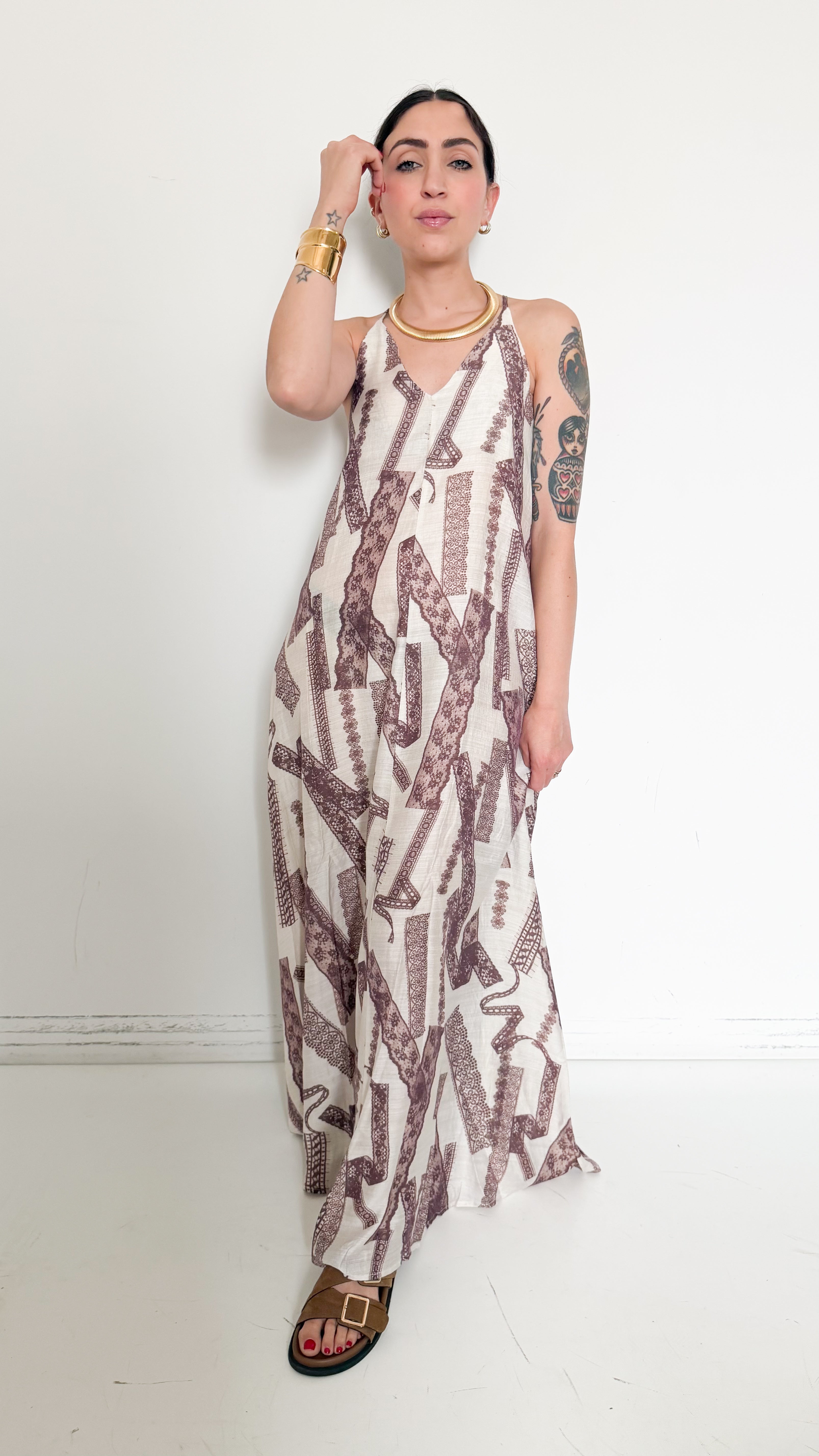 Vestito  A Fantasia Con Dettagli