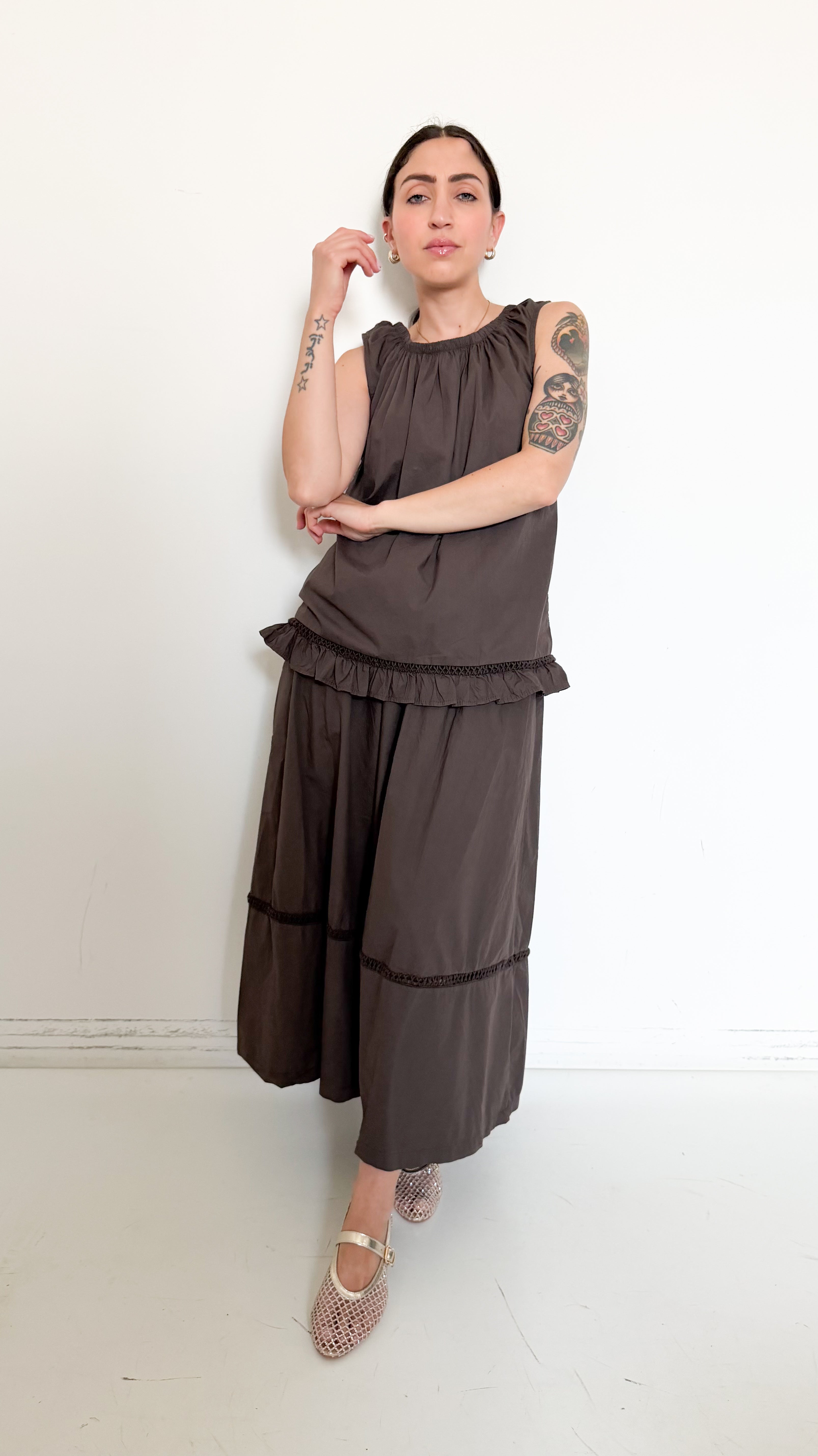 Coordinato Marrone Con Gonna