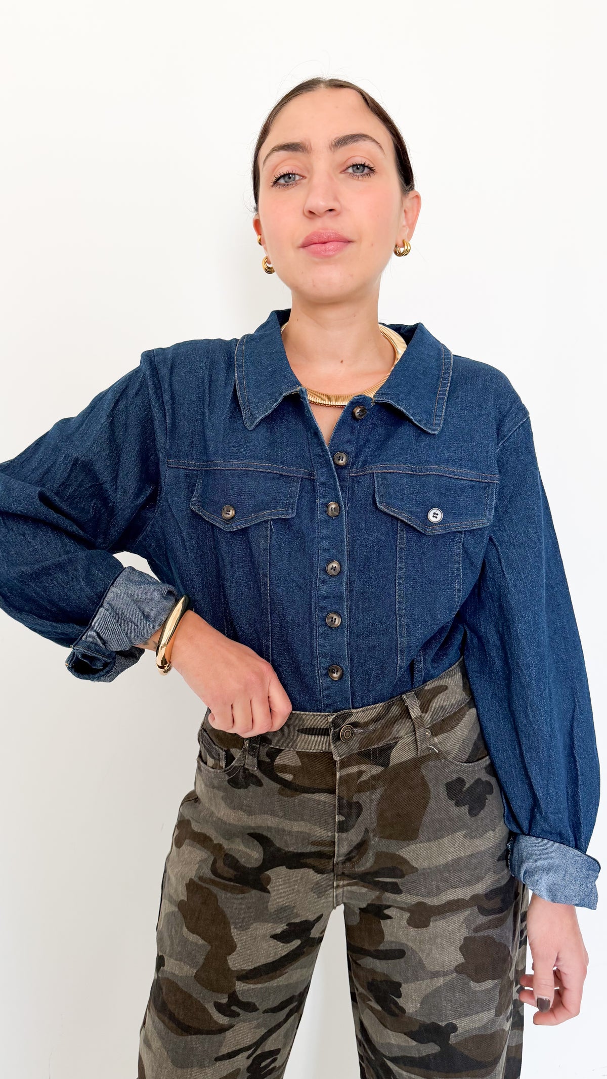 Body Camicia In Denim