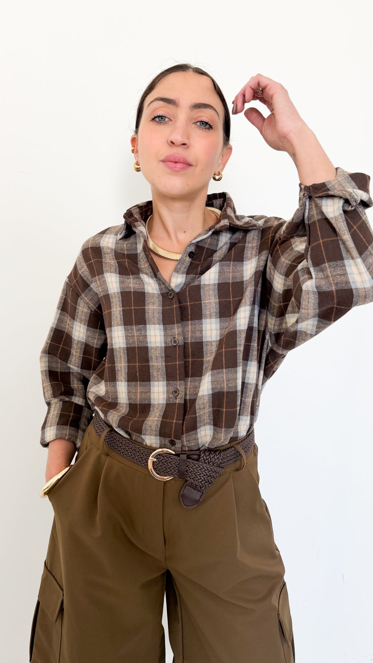 Camicia Marrone A Quadri