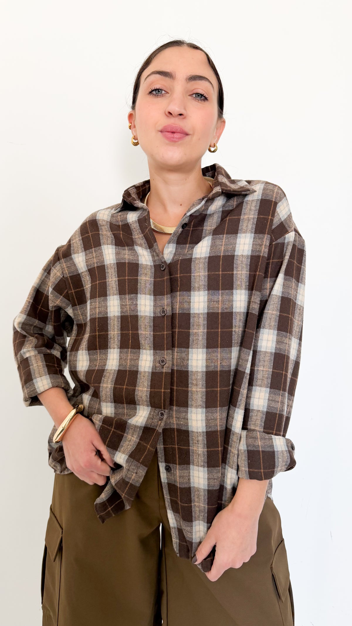 Camicia Marrone A Quadri