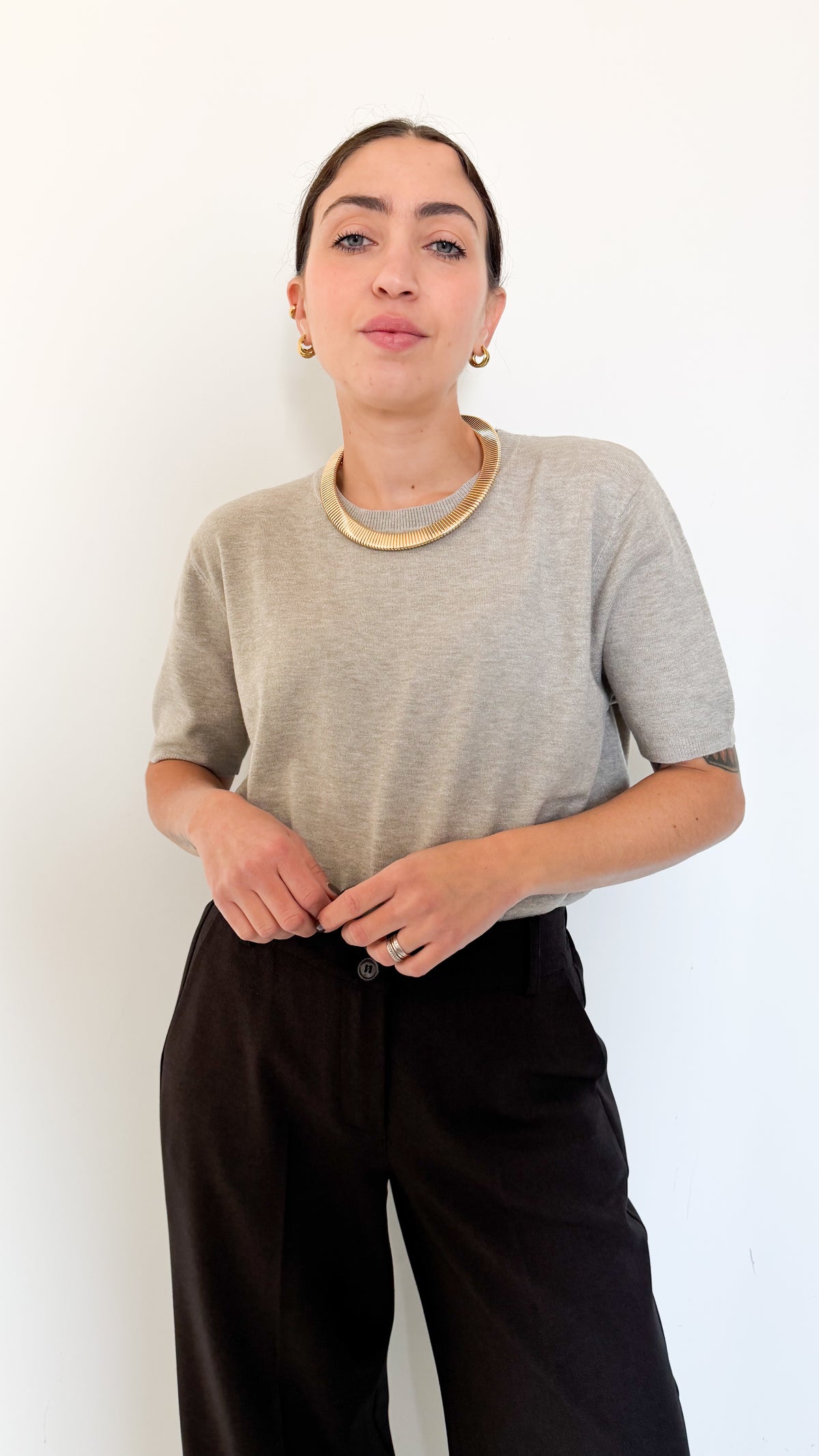 Maglia Taupe Mezza Manica