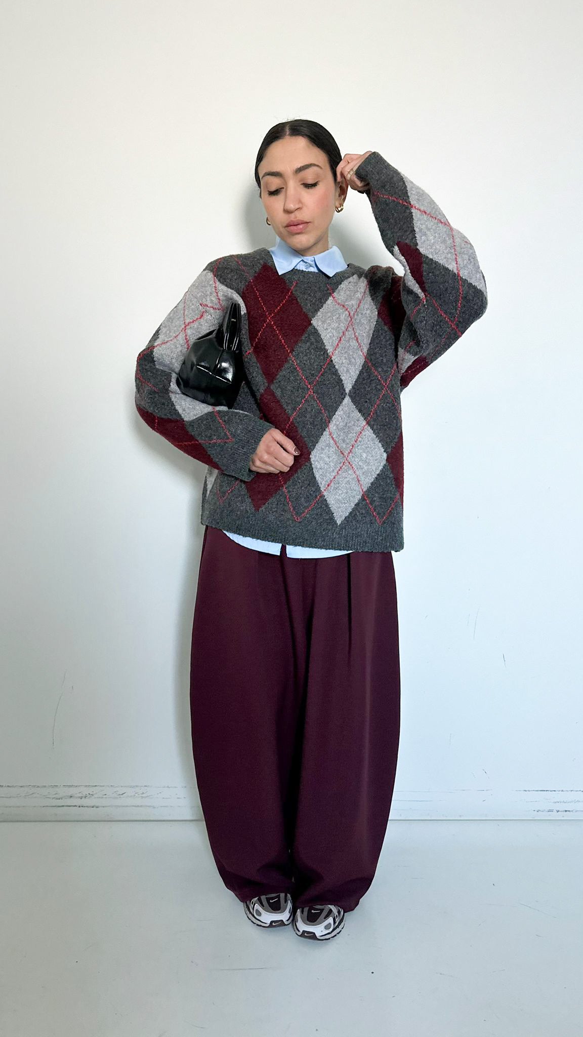 Pantaloni Baggy Barrell Bordeaux