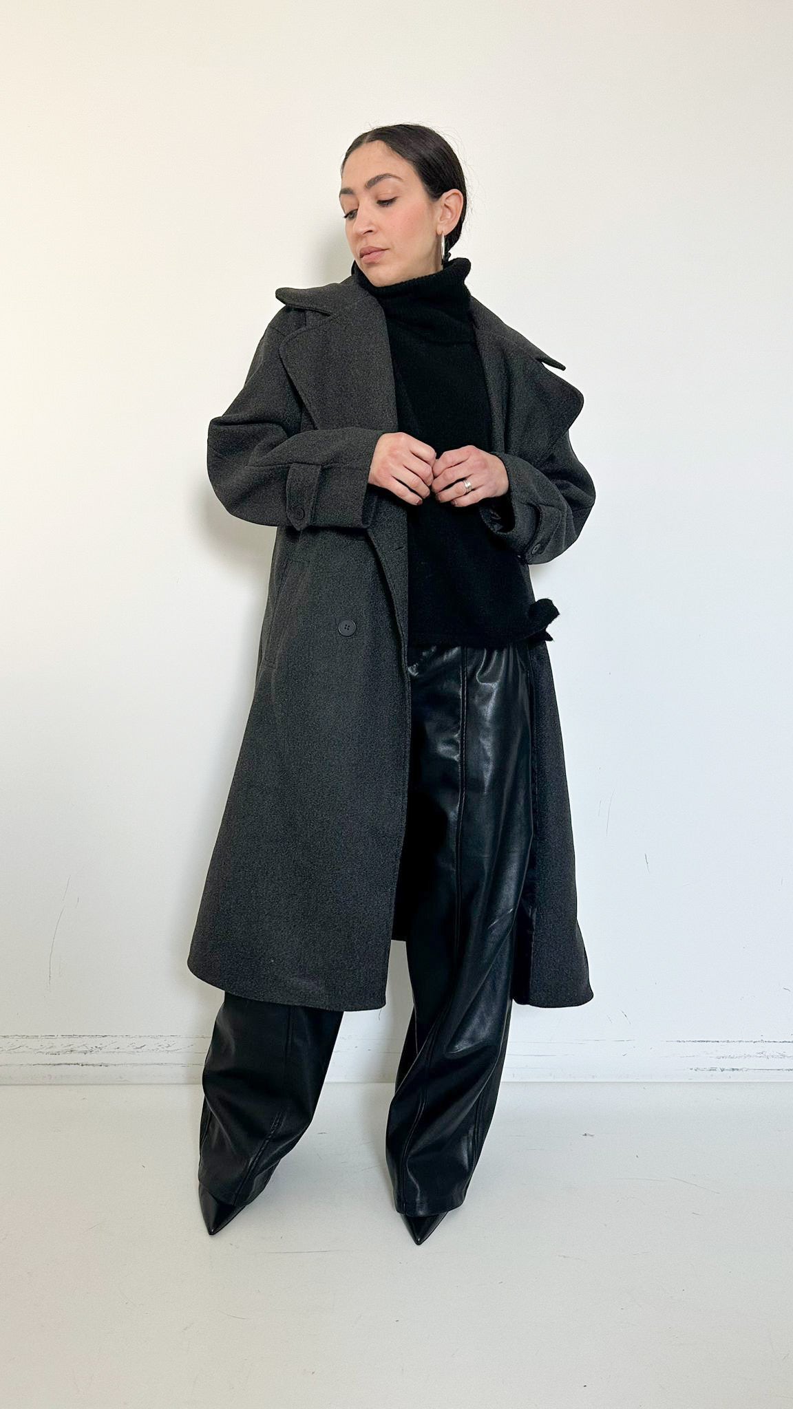 Pantaloni Neri In Ecopelle