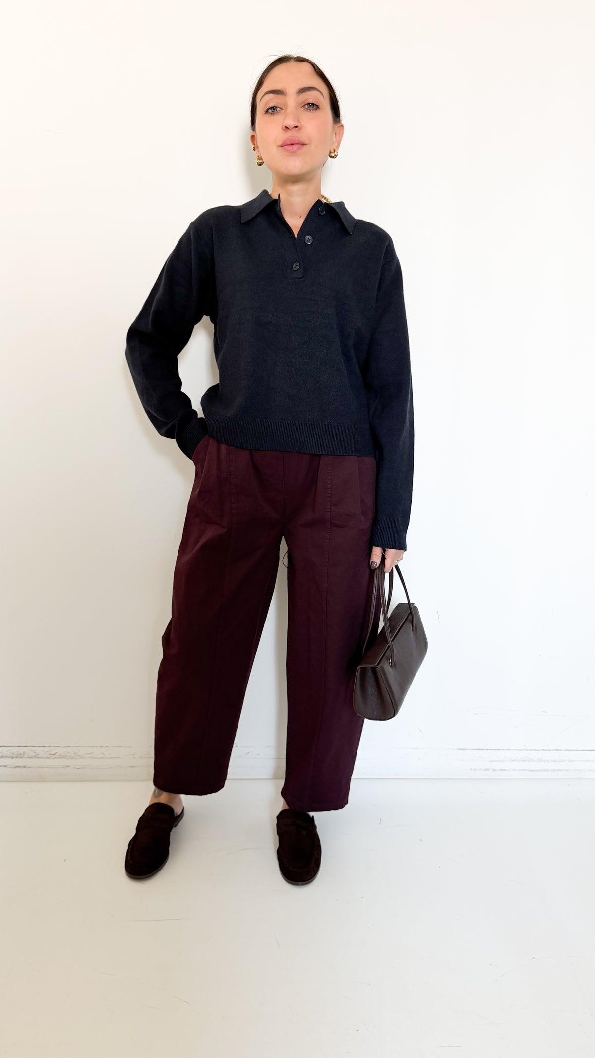 Pantaloni Borgogna In Cotone