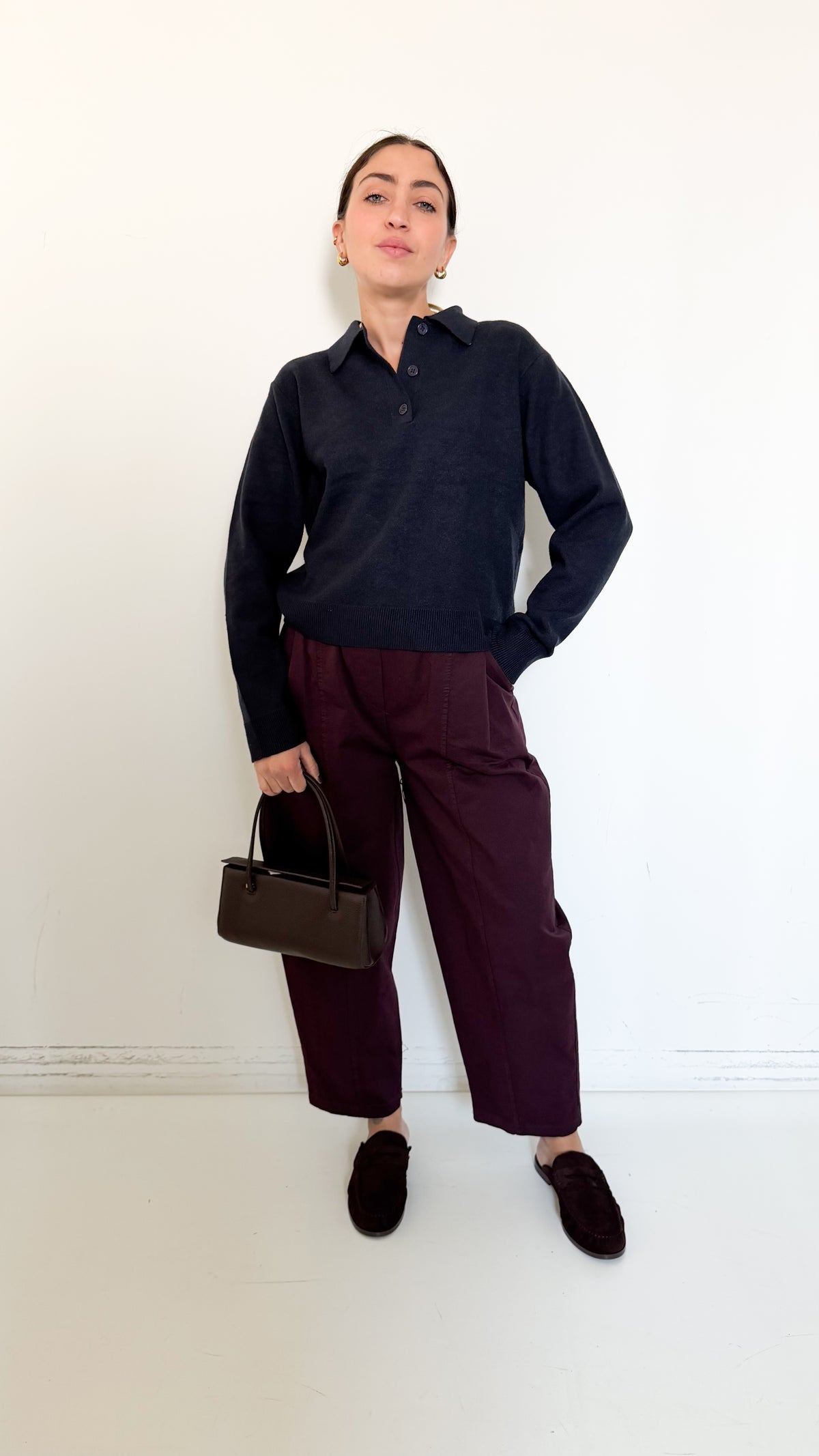 Pantaloni Borgogna In Cotone