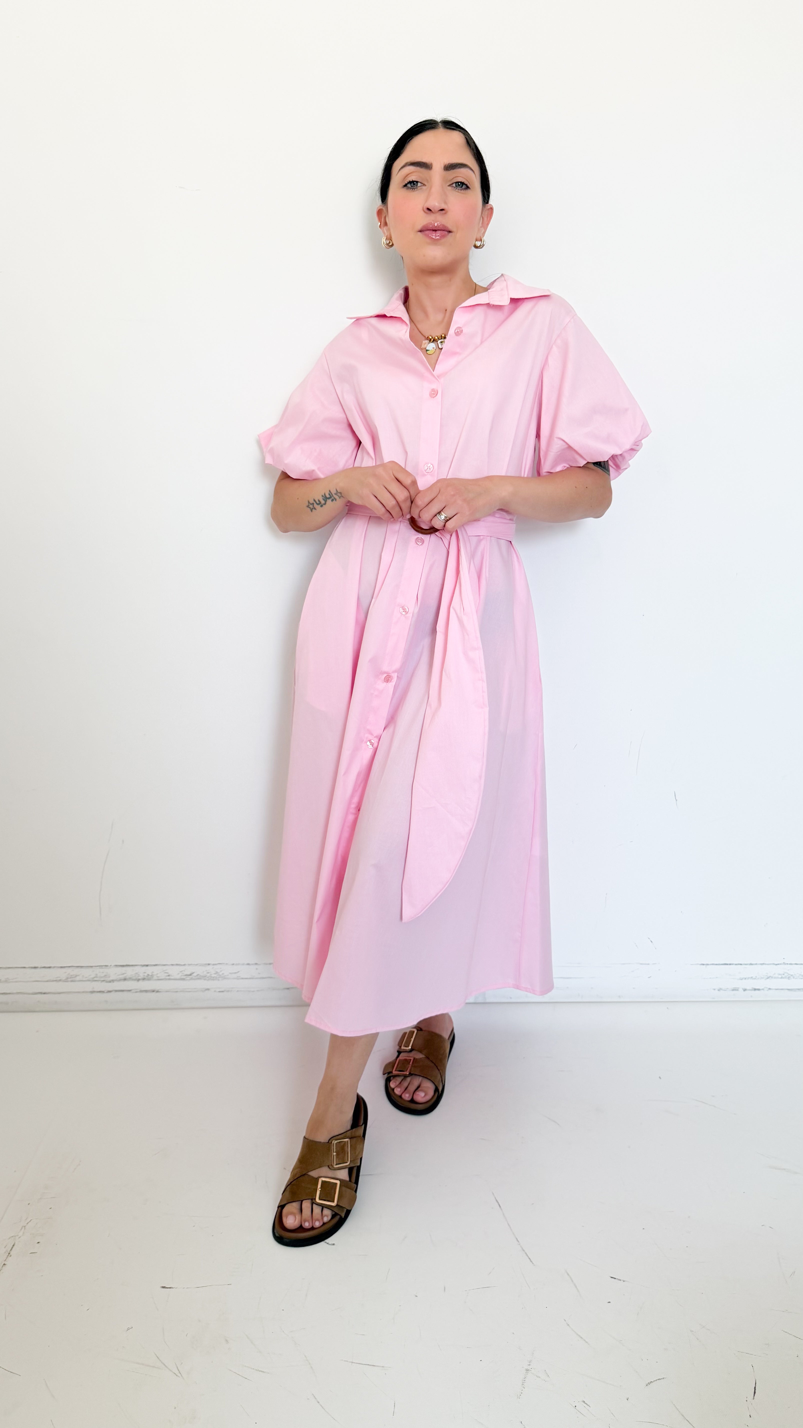 Chemisier Rosa In Cotone
